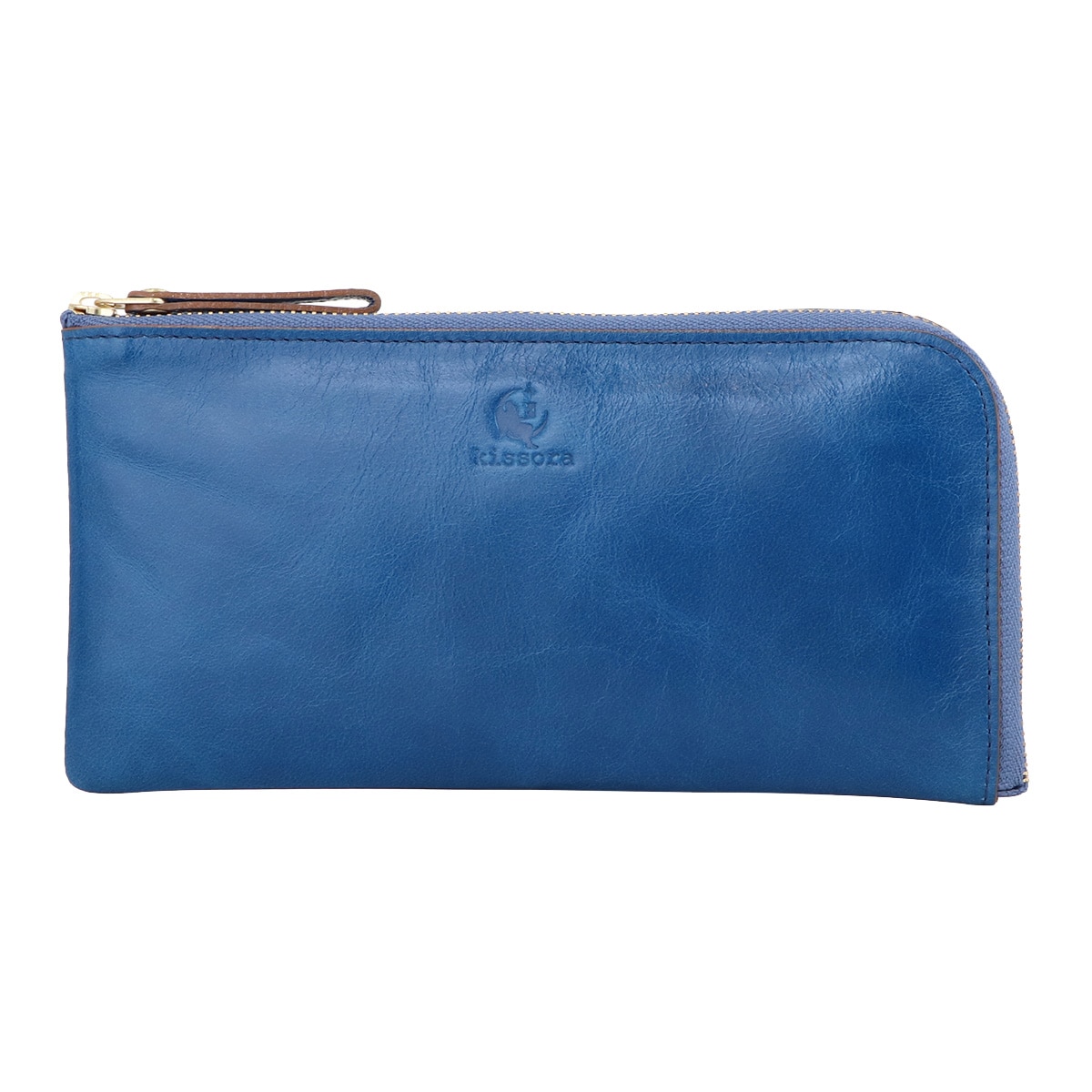kissora キソラ 長財布 L字ファスナー 本革 レディース KIVP-057 日本製 ATHENS 小銭入れ 牛革 ブルー