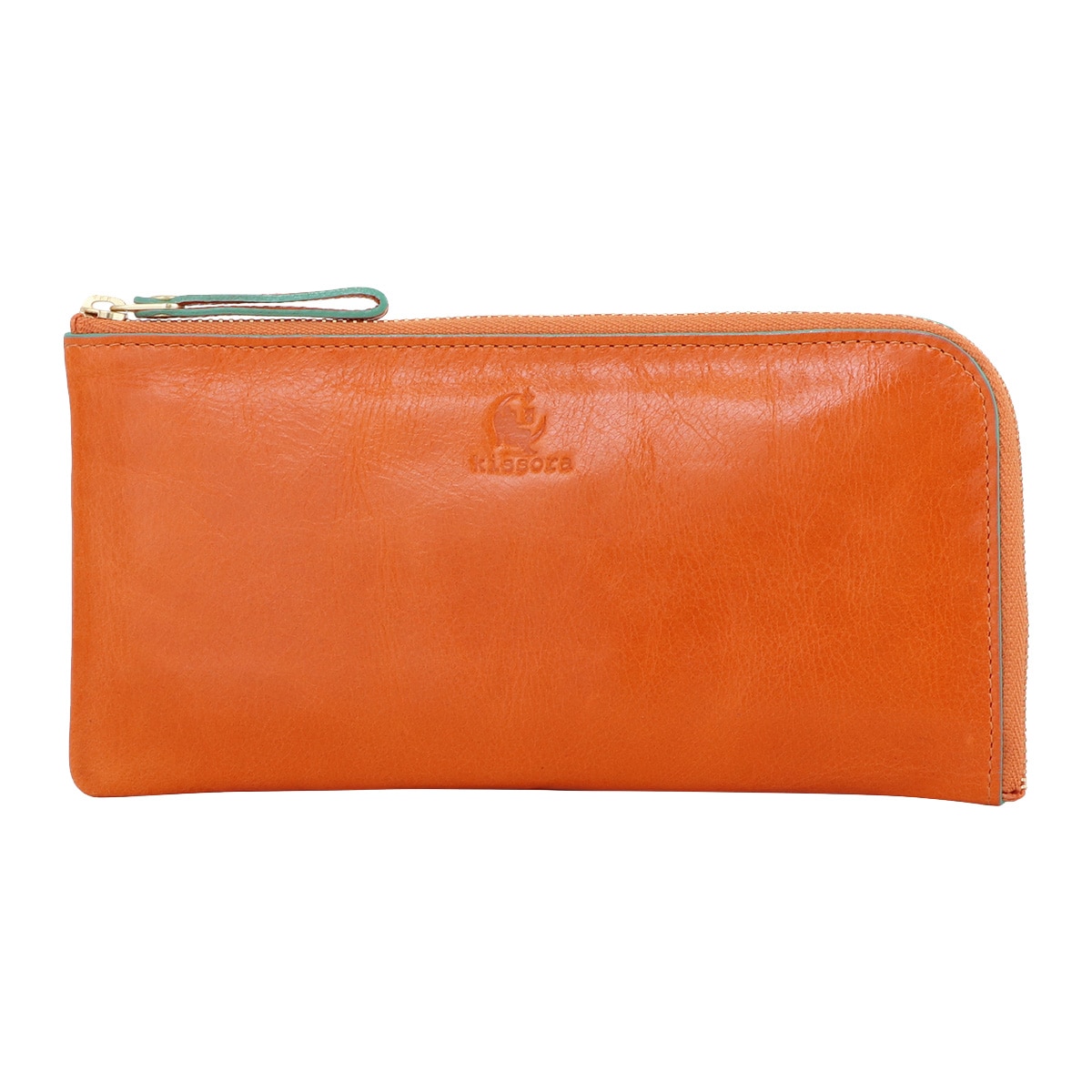 kissora キソラ 長財布 L字ファスナー 本革 レディース KIVP-057 日本製 ATHENS 小銭入れ 牛革 オレンジ