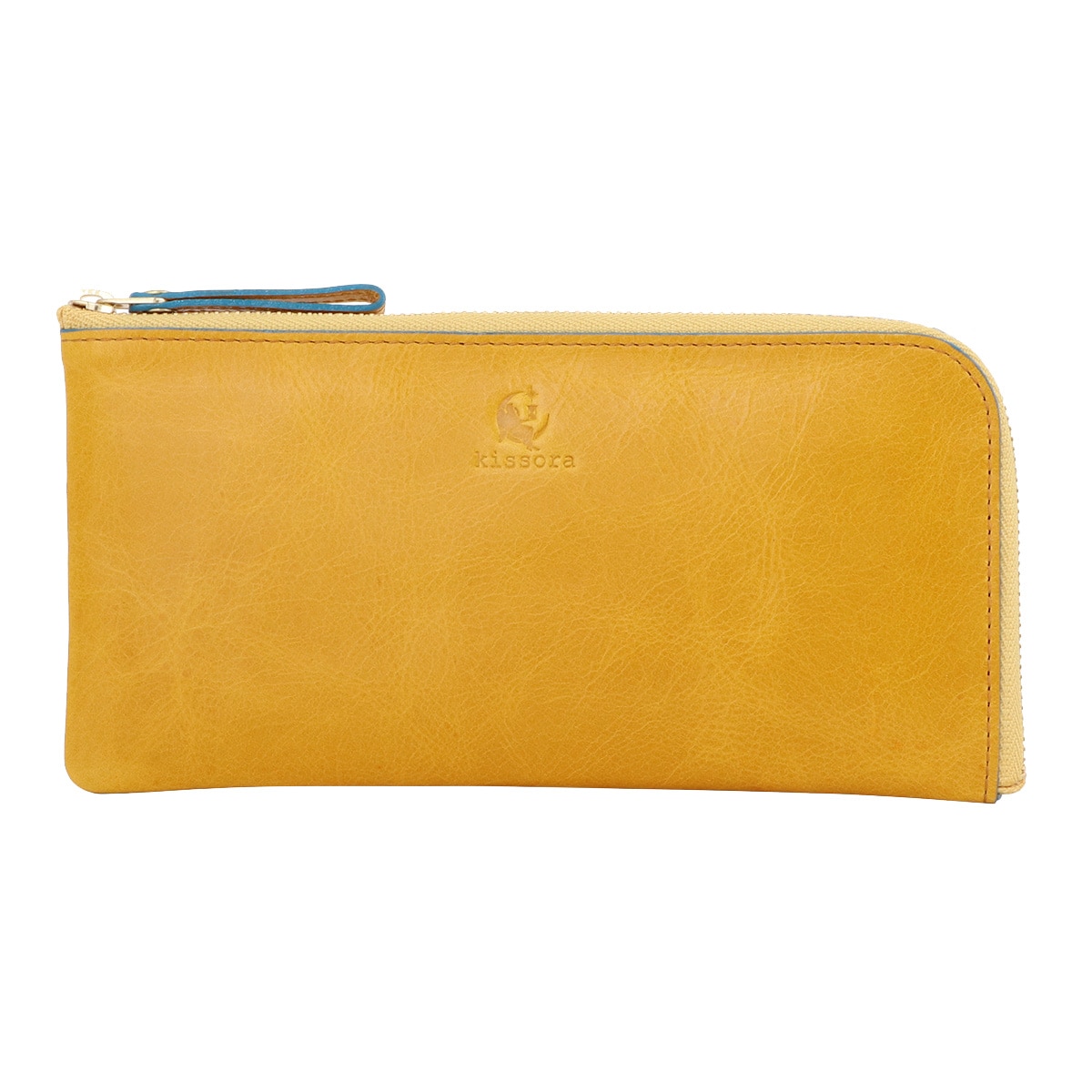 kissora キソラ 長財布 L字ファスナー 本革 レディース KIVP-057 日本製 ATHENS 小銭入れ 牛革 イエロー