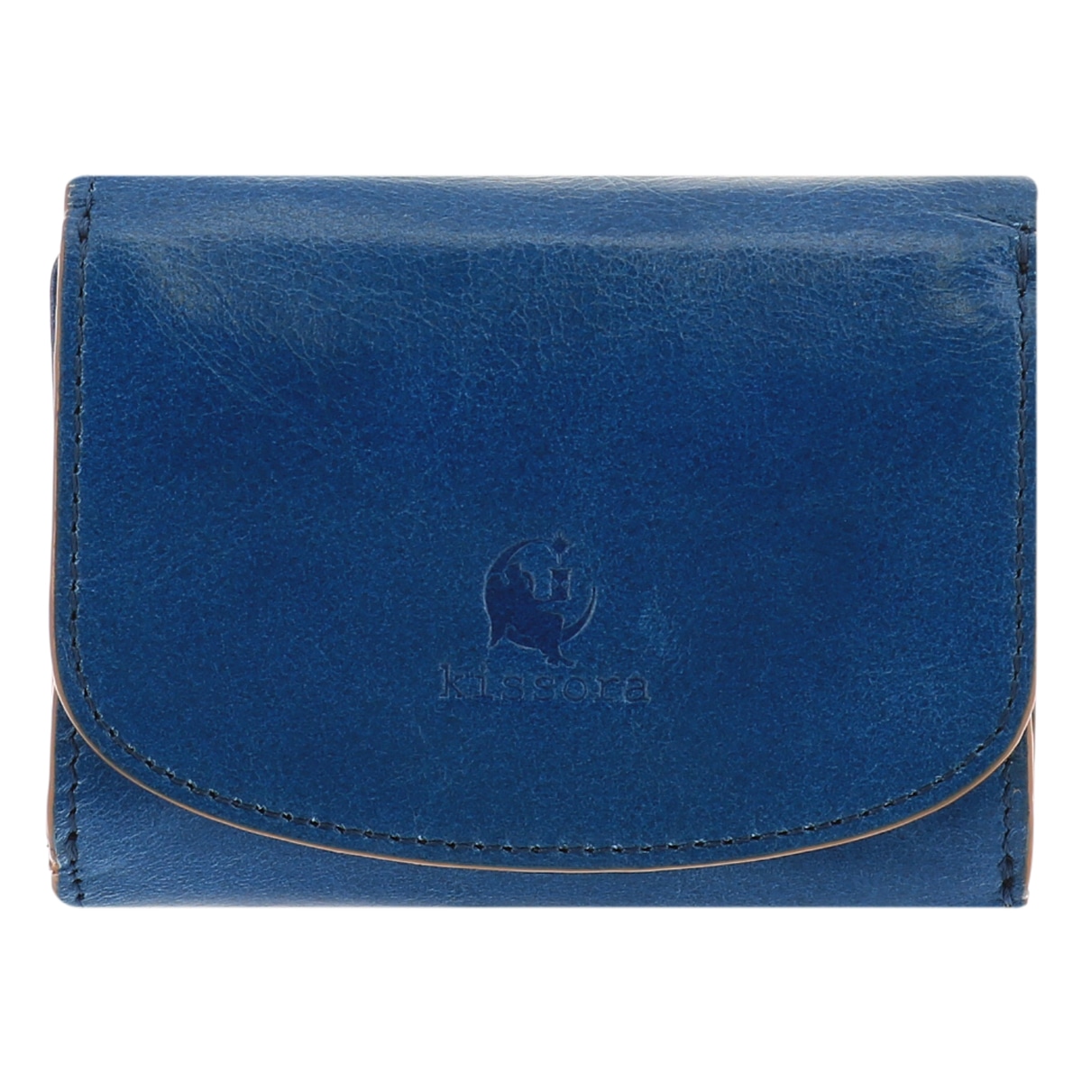kissora キソラ 三つ折り財布 日本製 本革 レザー ミニ財布 小型 レディース アテネ KIVP-063 ブルー