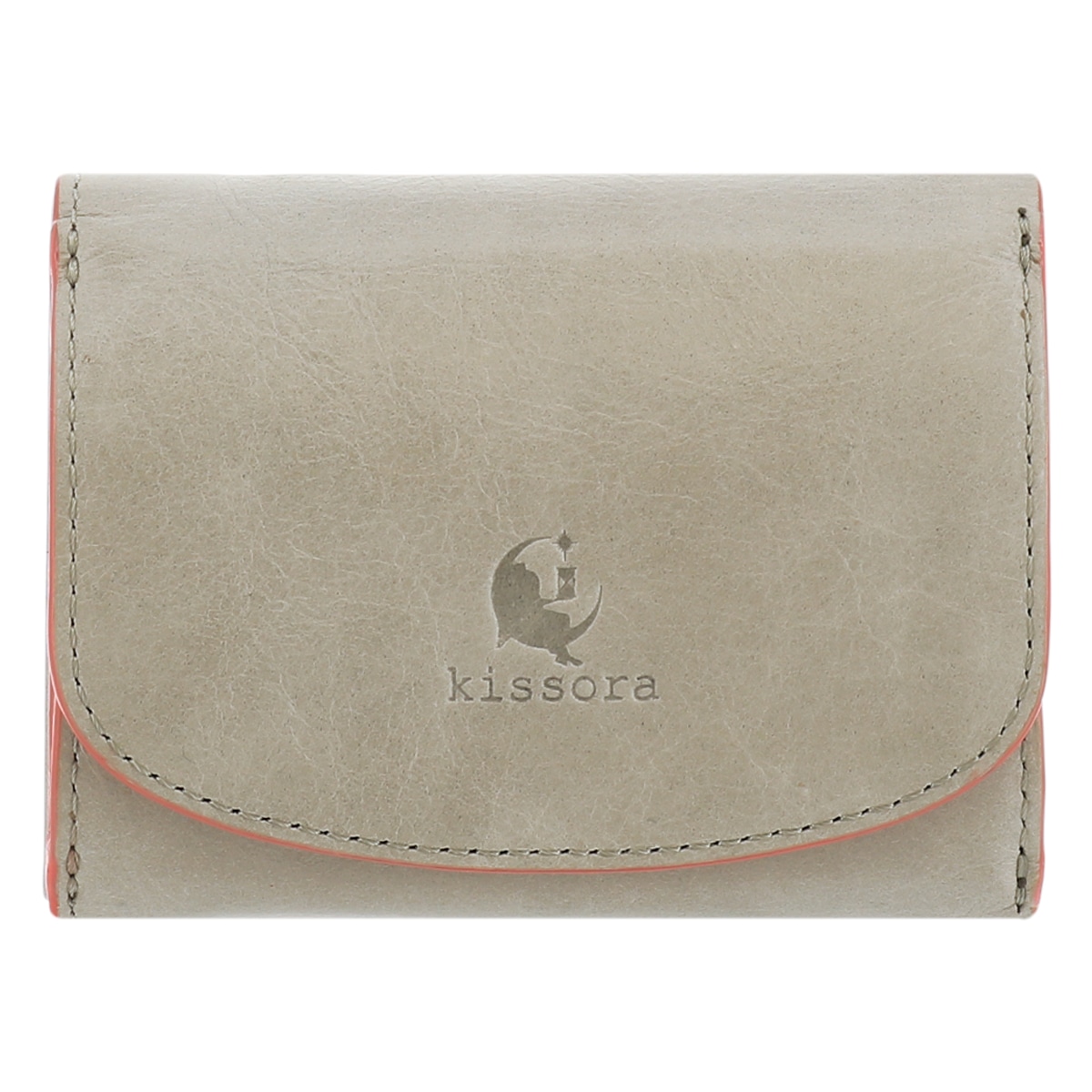 kissora キソラ 三つ折り財布 日本製 本革 レザー ミニ財布 小型 レディース アテネ KIVP-063 ライトグレー