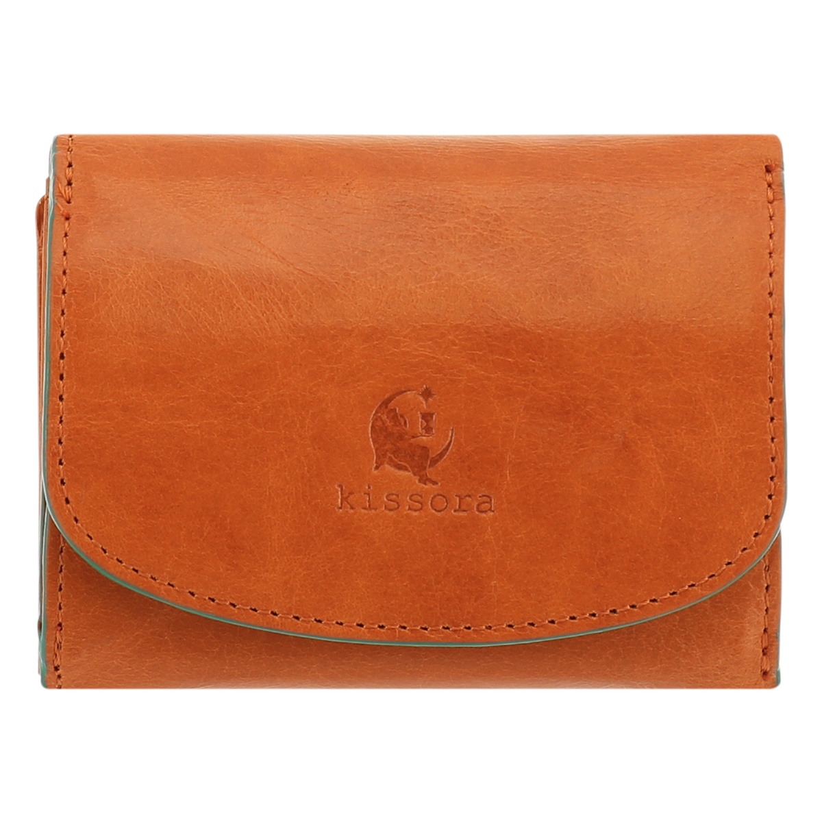 kissora キソラ 三つ折り財布 日本製 本革 レザー ミニ財布 小型 レディース アテネ KIVP-063 オレンジ