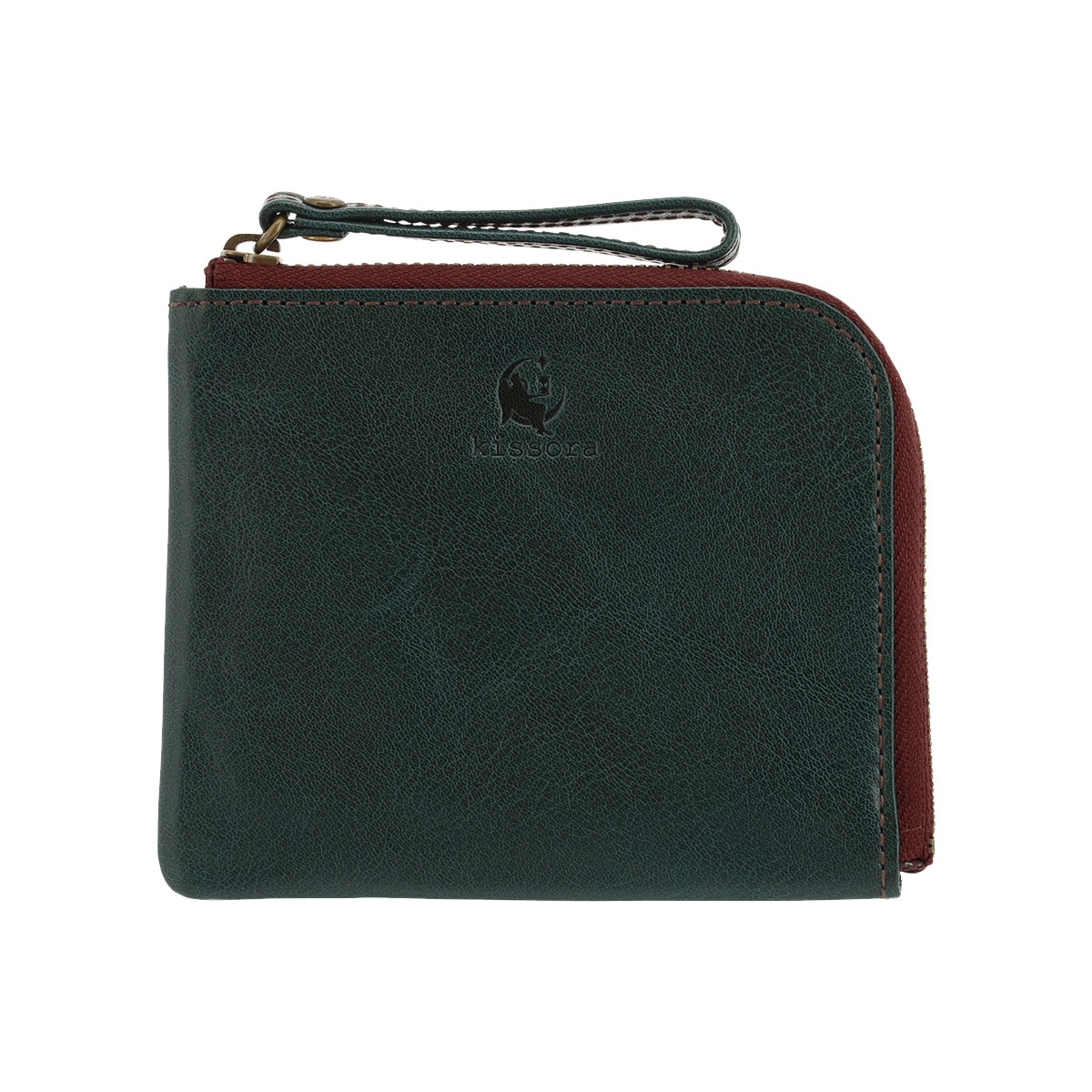 kissora キソラ ミニ財布 L字ファスナー HGナッパ KIVP-186 ショートウォレット ミニウォレット 牛革 日本製 ブルー