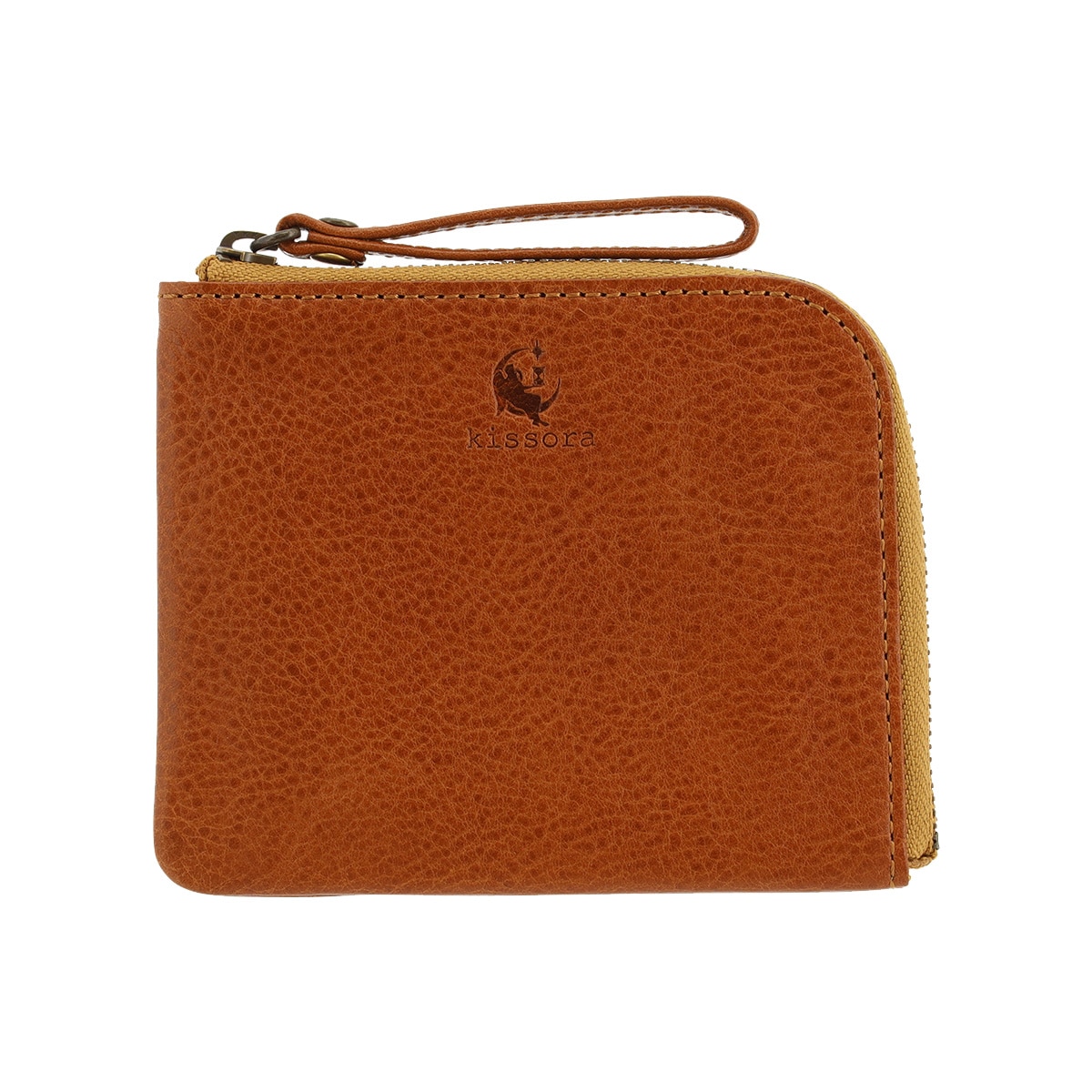 kissora キソラ ミニ財布 L字ファスナー HGナッパ KIVP-186 ショートウォレット ミニウォレット 牛革 日本製 キャメル