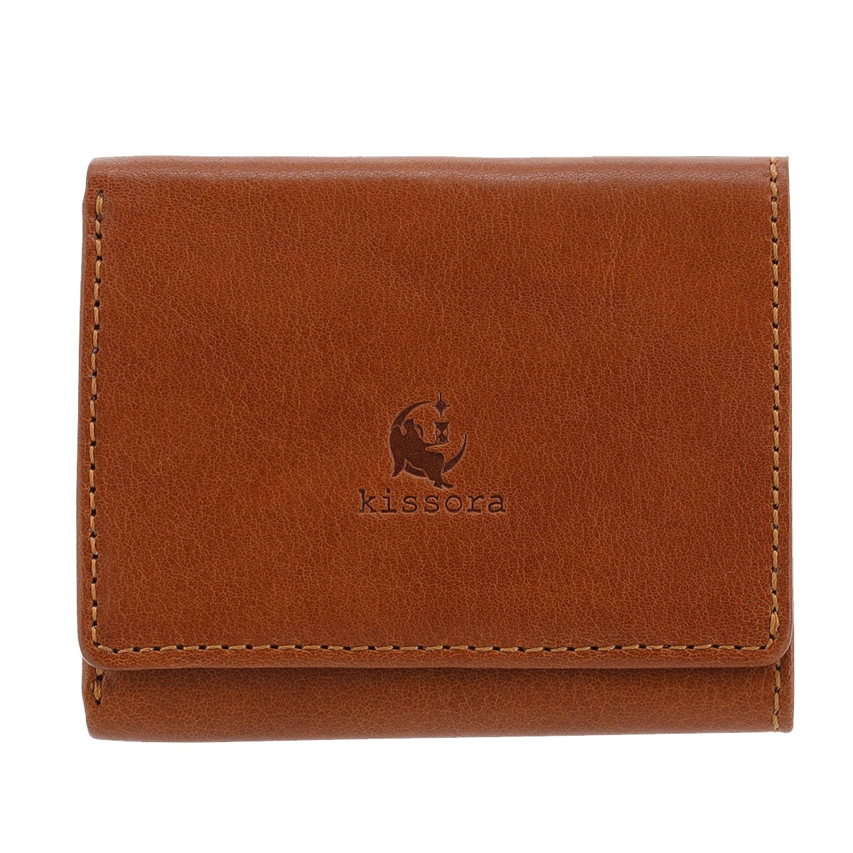 kissora キソラ 三つ折り財布 本革 HGナッパ KIVP-187 牛革 日本製 レザー キャメル
