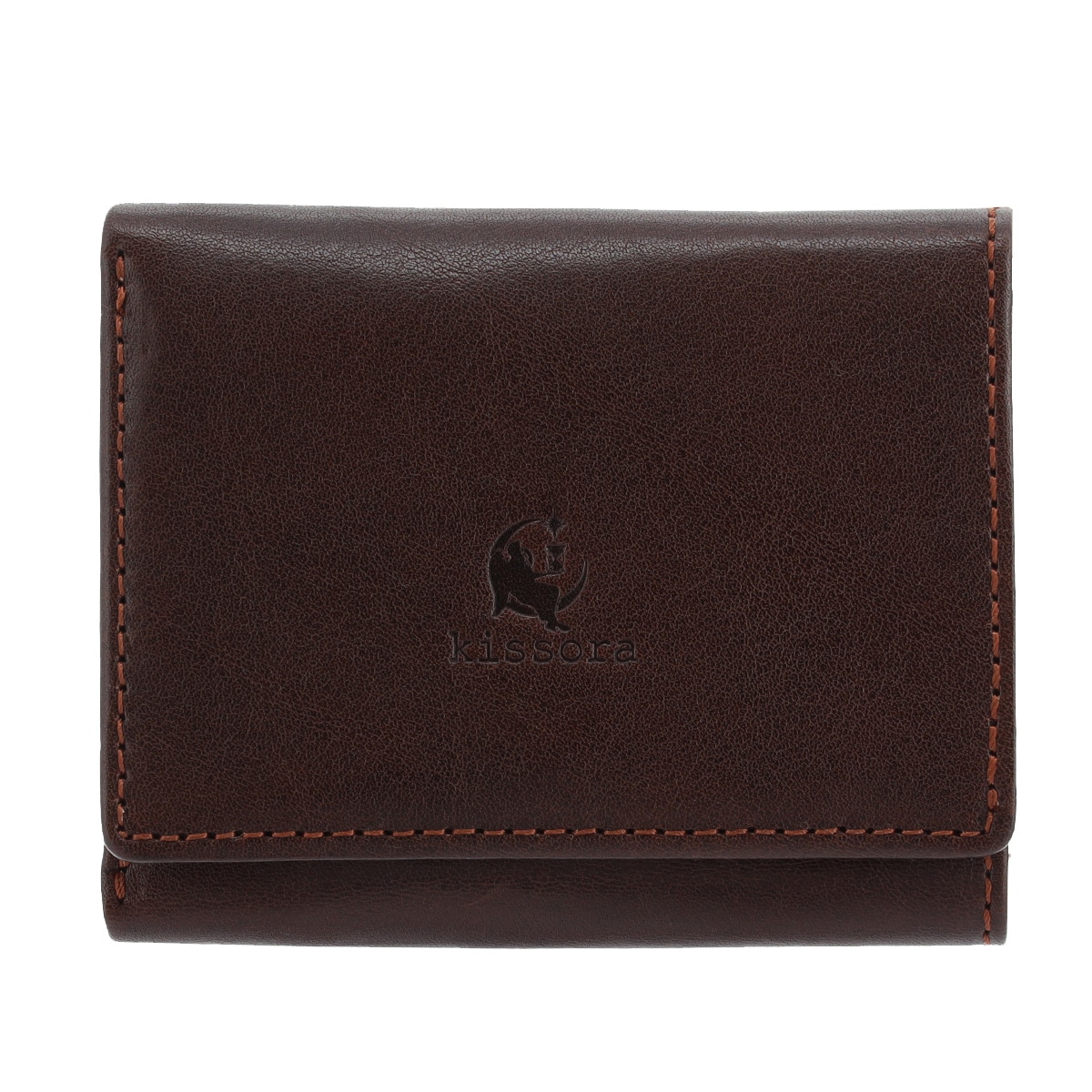 kissora キソラ 三つ折り財布 本革 HGナッパ KIVP-187 牛革 日本製 レザー チョコ