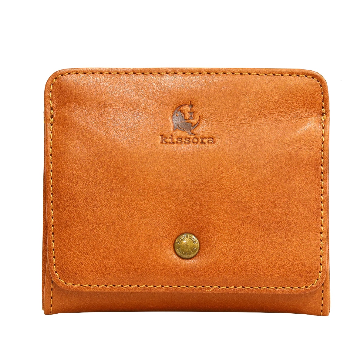 kissora キソラ ミニ財布 本革 HGナッパ KIVP-188 ミニウォレット BOX型コインケース 小銭入れ カードケース 牛革 日本製 キャメル