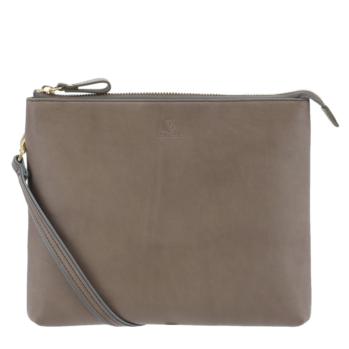 kissora キソラ サコッシュ コルディノ KIVP-211 2WAY ショルダーバッグ ポーチ 牛革 日本製 チャコールグレー
