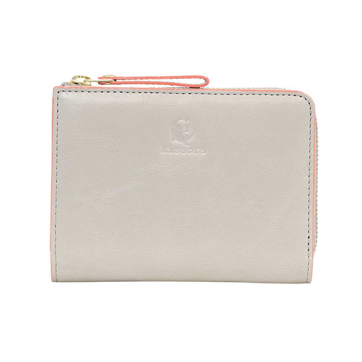 kissora キソラ 二つ折り財布 ミニ財布 レディース KIVP-213 ATHENS ミニウォレット 牛革 レザー 日本製 カラフル ライトグレー