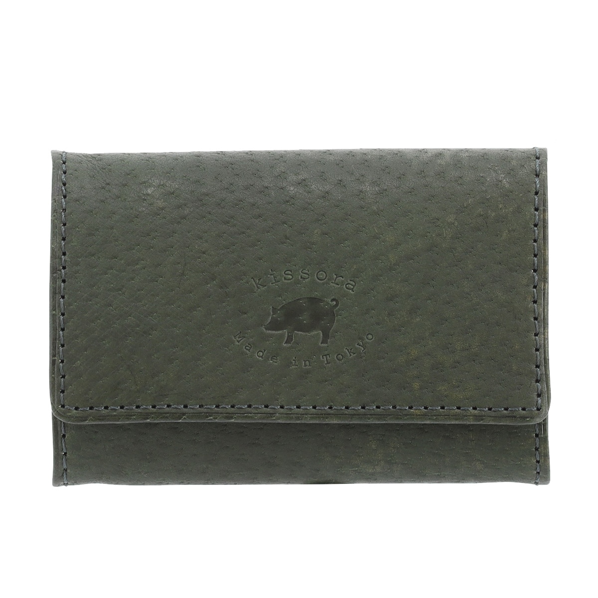 kissora キソラ コインケース BOX型 本革 マイアーレ KIWZ-070 小銭入れ 日本製 豚革 レザー グリーン