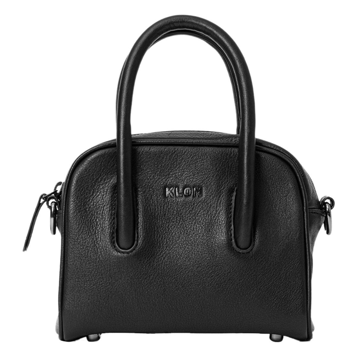 KLON クローン ショルダーバッグ ハンドバッグ ミニショルダー ミニバッグ 小さめ コンパクト 2way カジュアル モード メンズ レディース LEATHER BAG ROUND MINI BLACK お出掛け 旅行 牛革 レザー 本革 ブラック
