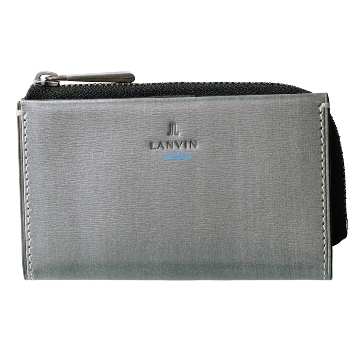 LANVIN en Bleu ランバンオンブルー キーケース 鍵入れ 小銭入れ コインケース カードケース マルチケース 多機能 ビジネス メンズ 345222 ボルダー 当社限定 別注モデル 大人 ブランド 牛革 本革 レザー グレー