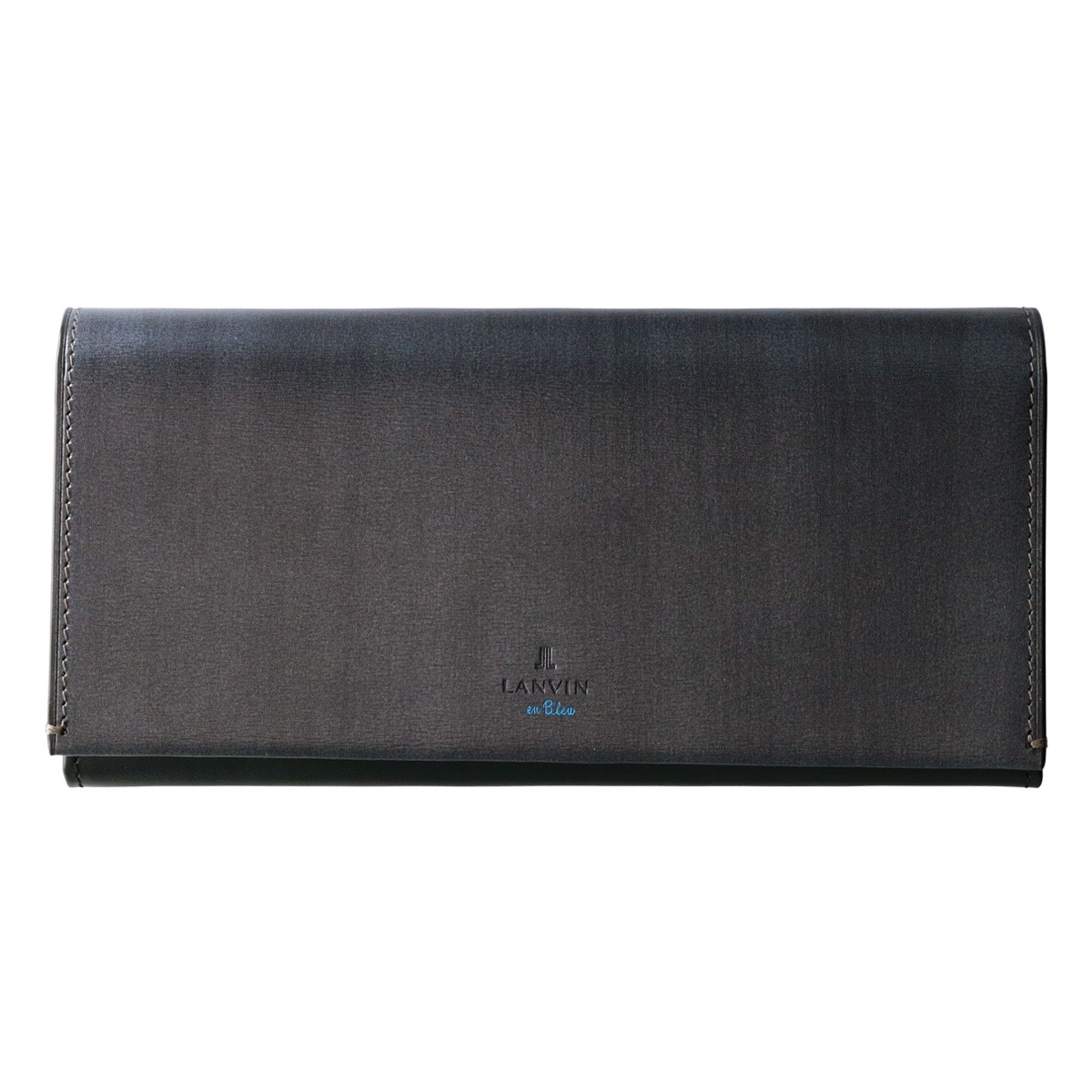 LANVIN en Bleu ランバンオンブルー 長財布 財布 薄め カードケース カード収納 小銭入れ付き コンパクト ビジネス カジュアル メンズ 345223 ボルダー 当社限定 別注モデル 大人 ブランド 牛革 本革 レザー ブラック
