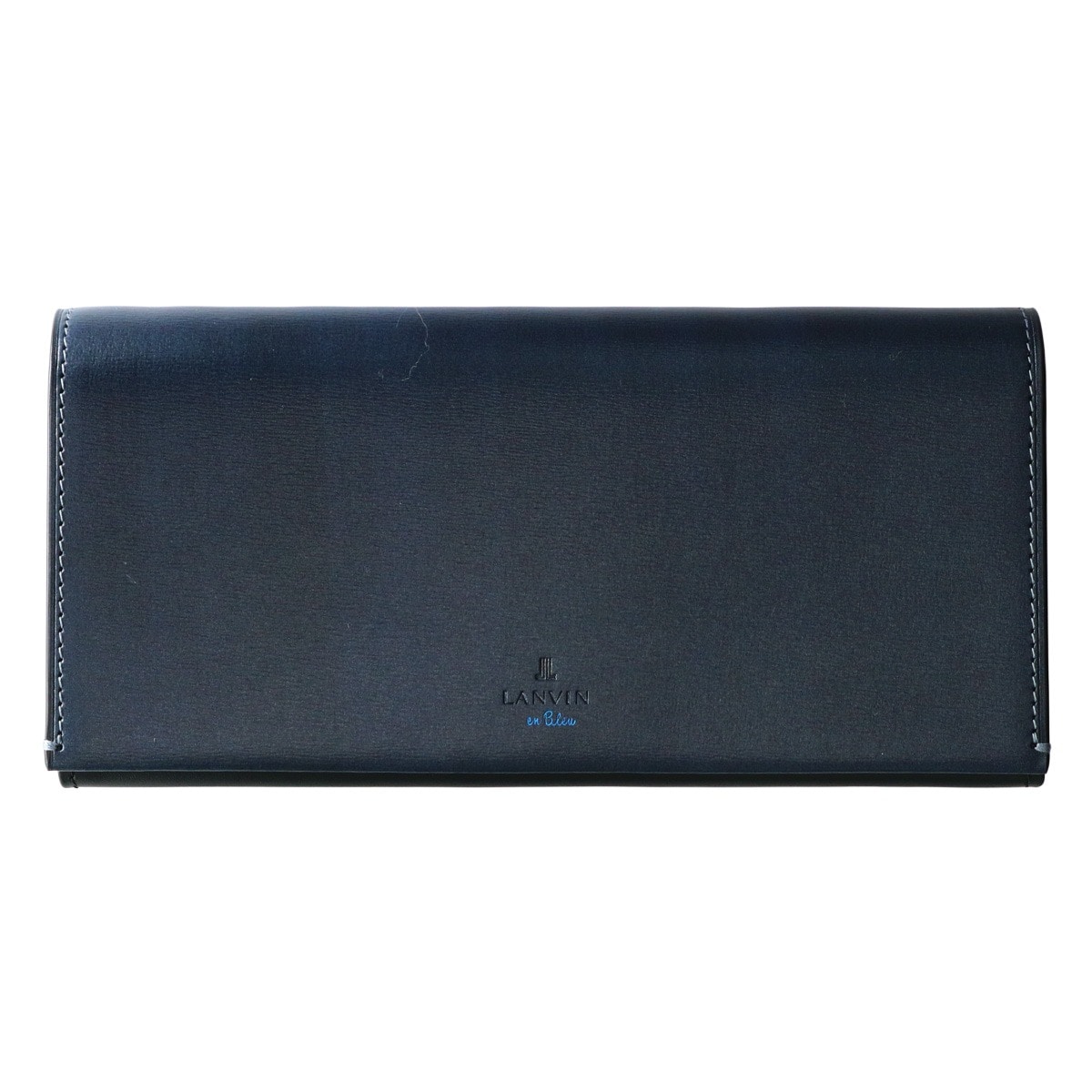 LANVIN en Bleu ランバンオンブルー 長財布 財布 薄め カードケース カード収納 小銭入れ付き コンパクト ビジネス カジュアル メンズ 345223 ボルダー 当社限定 別注モデル 大人 ブランド 牛革 本革 レザー ネイビー