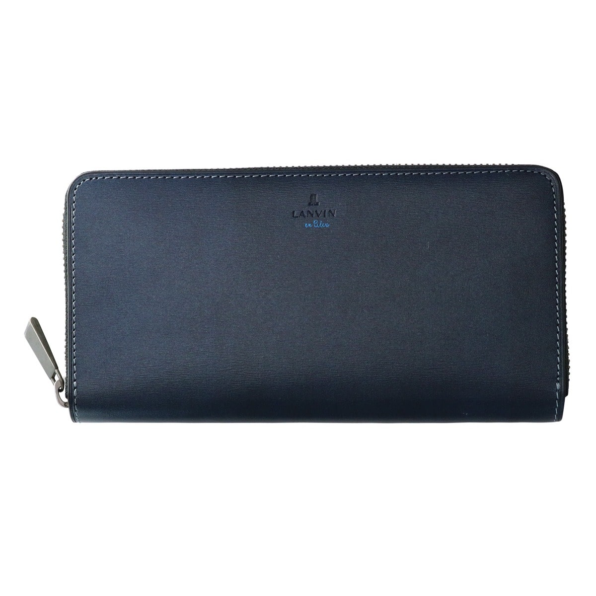 LANVIN en Bleu ランバンオンブルー ラウンドファスナー長財布 財布 ラウンドファスナー カード収納 小銭入れ付き ビジネス カジュアル メンズ 345224 ボルダー 当社限定 別注モデル 大人 ブランド 牛革 本革 レザー ネイビー