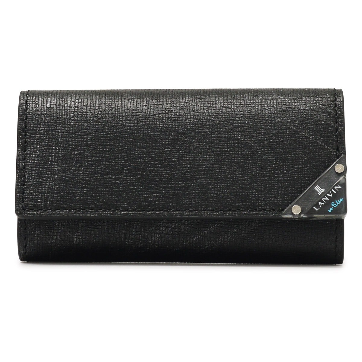 LANVIN en Bleu ランバンオンブルー キーケース 本革 4連 メンズ 513621 アクア レザー 牛革 クリア ブラック