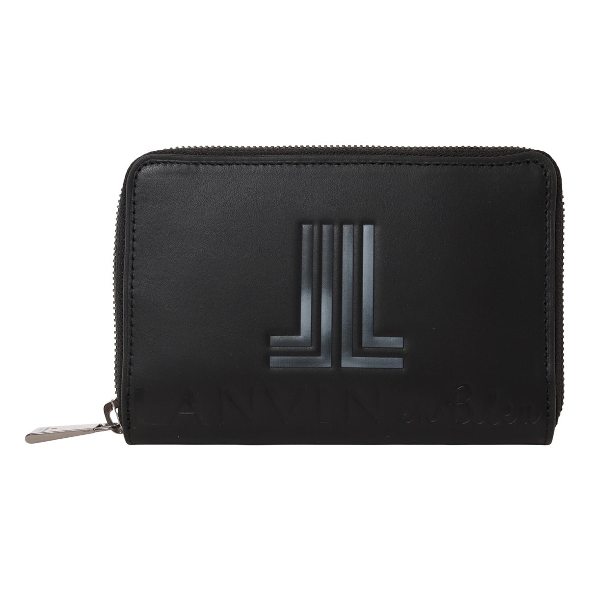 LANVIN en Bleu ランバンオンブルー 二つ折り財布 財布 二つ折り ラウンドファスナー ミドルウォレット セミ長財布 小銭入れ付き メンズ 515603 スウィッシュ 牛革 本革 レザー ブラック