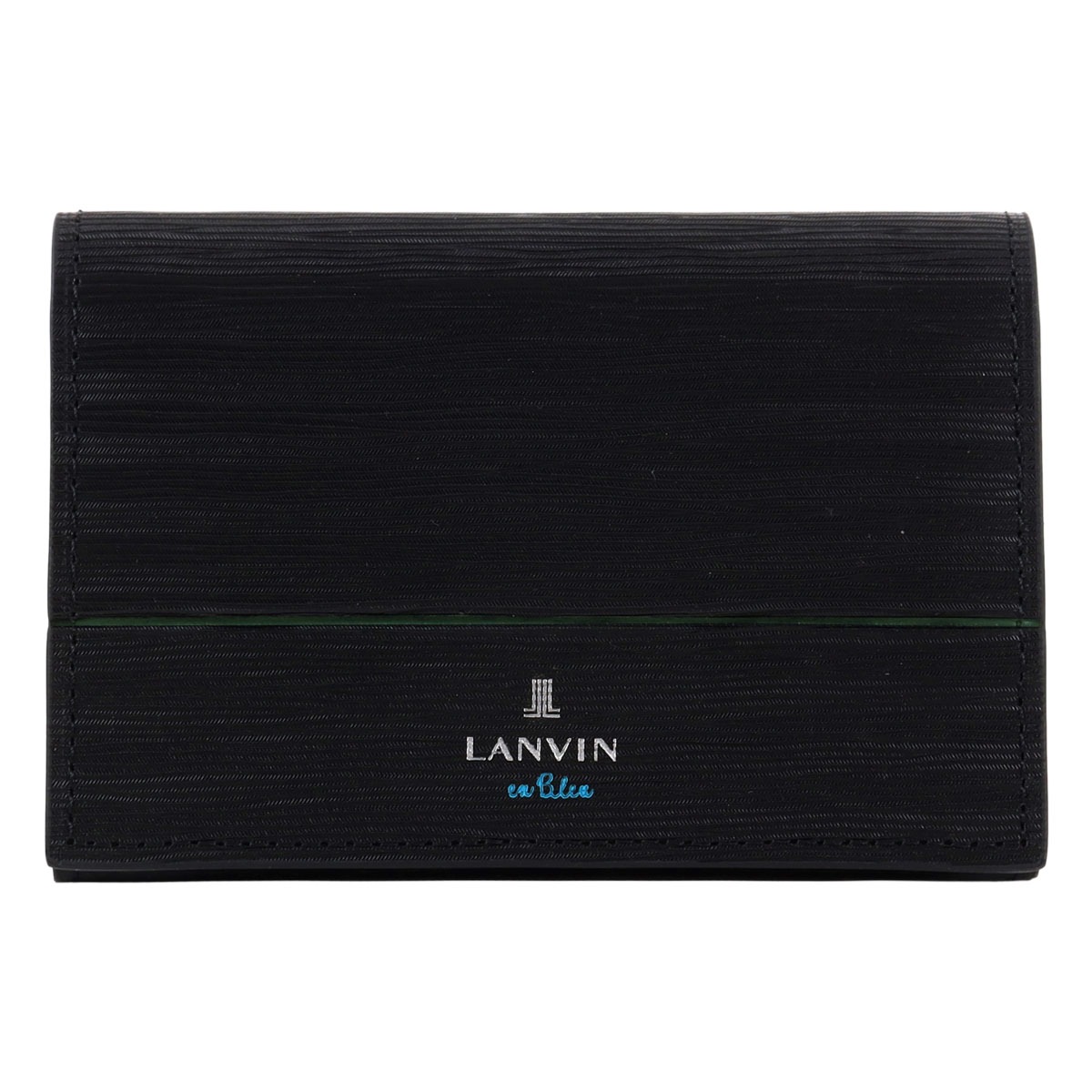 LANVIN en Bleu ランバンオンブルー 名刺入れ ロージュ 516603 カードケース マルチケース 型押し牛革 メンズ グリーン