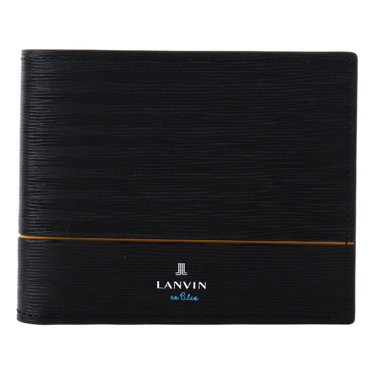 LANVIN en Bleu ランバンオンブルー 二つ折り財布 ロージュ 546604 コンパクトウォレット ミニ財布 型押し牛革 メンズ イエロー