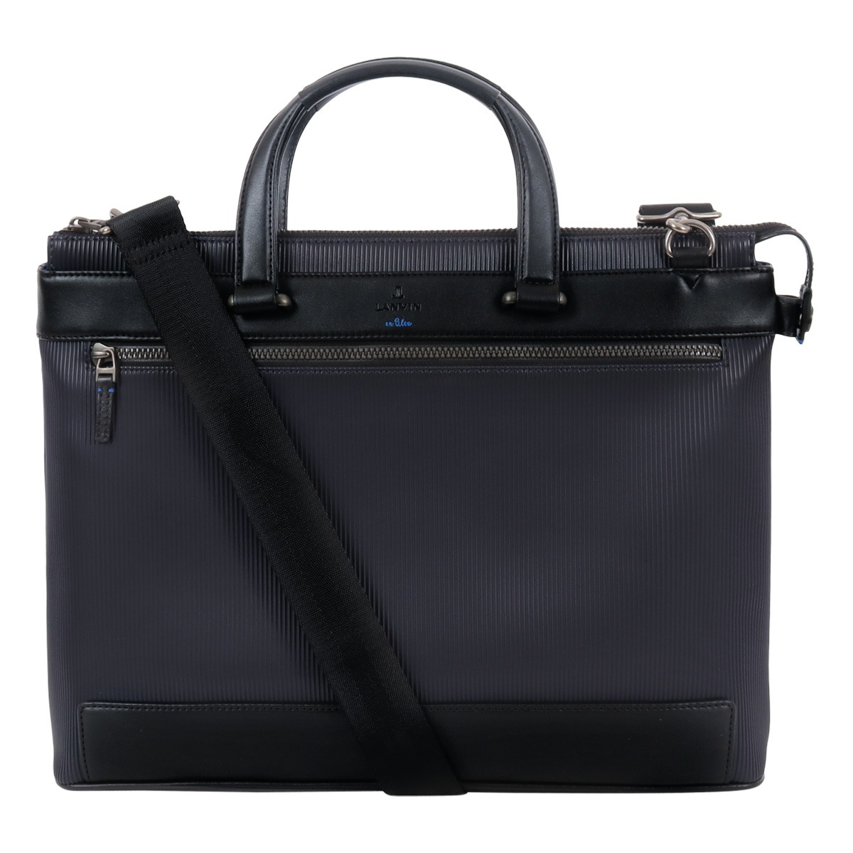 LANVIN en Bleu ランバンオンブルー トートバッグ A4 ショルダーバッグ ビジネスバッグ ビジネストート 2way メンズ 517521 バンプ ビジネス オフィス 出勤 会社 ネイビー