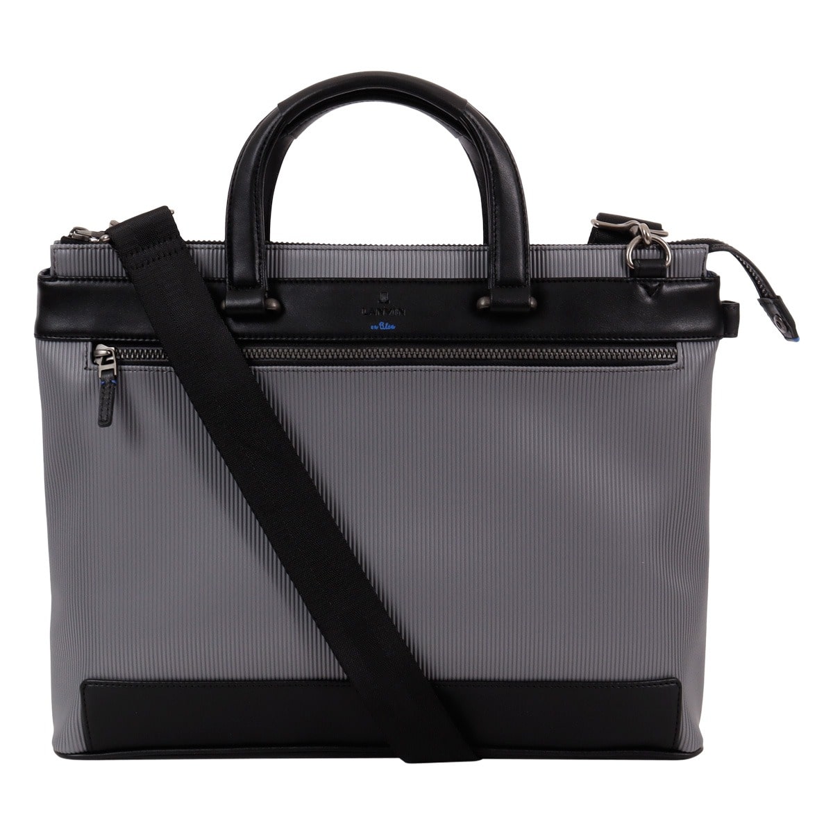 LANVIN en Bleu ランバンオンブルー トートバッグ A4 ショルダーバッグ ビジネスバッグ ビジネストート 2way メンズ 517521 バンプ ビジネス オフィス 出勤 会社 グレー