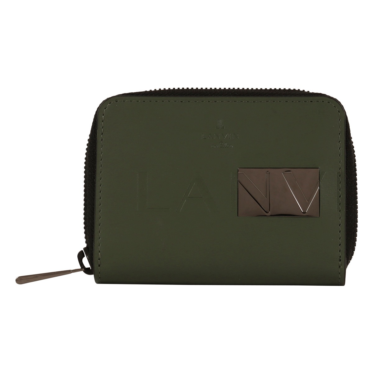 LANVIN en Bleu ランバンオンブルー キーケース ラウンドファスナー 4連 大きめ 鍵入れ メンズ 519602 ディアブロ 牛革 本革 レザー カーキ