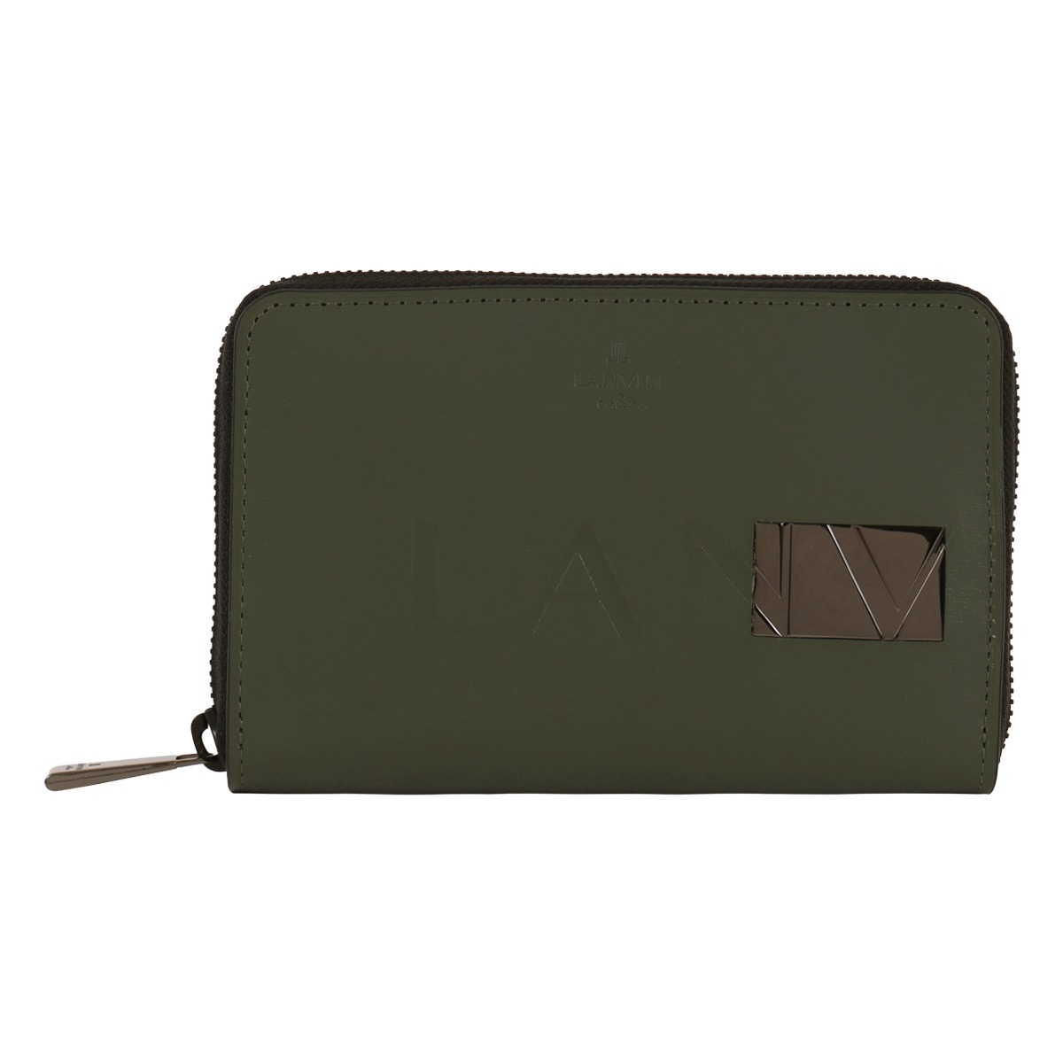 LANVIN en Bleu ランバンオンブルー 二つ折り財布 財布 二つ折り ミドルウォレット セミ長財布 小銭入れ付き メンズ 519604 ディアブロ 牛革 本革 レザー カーキ