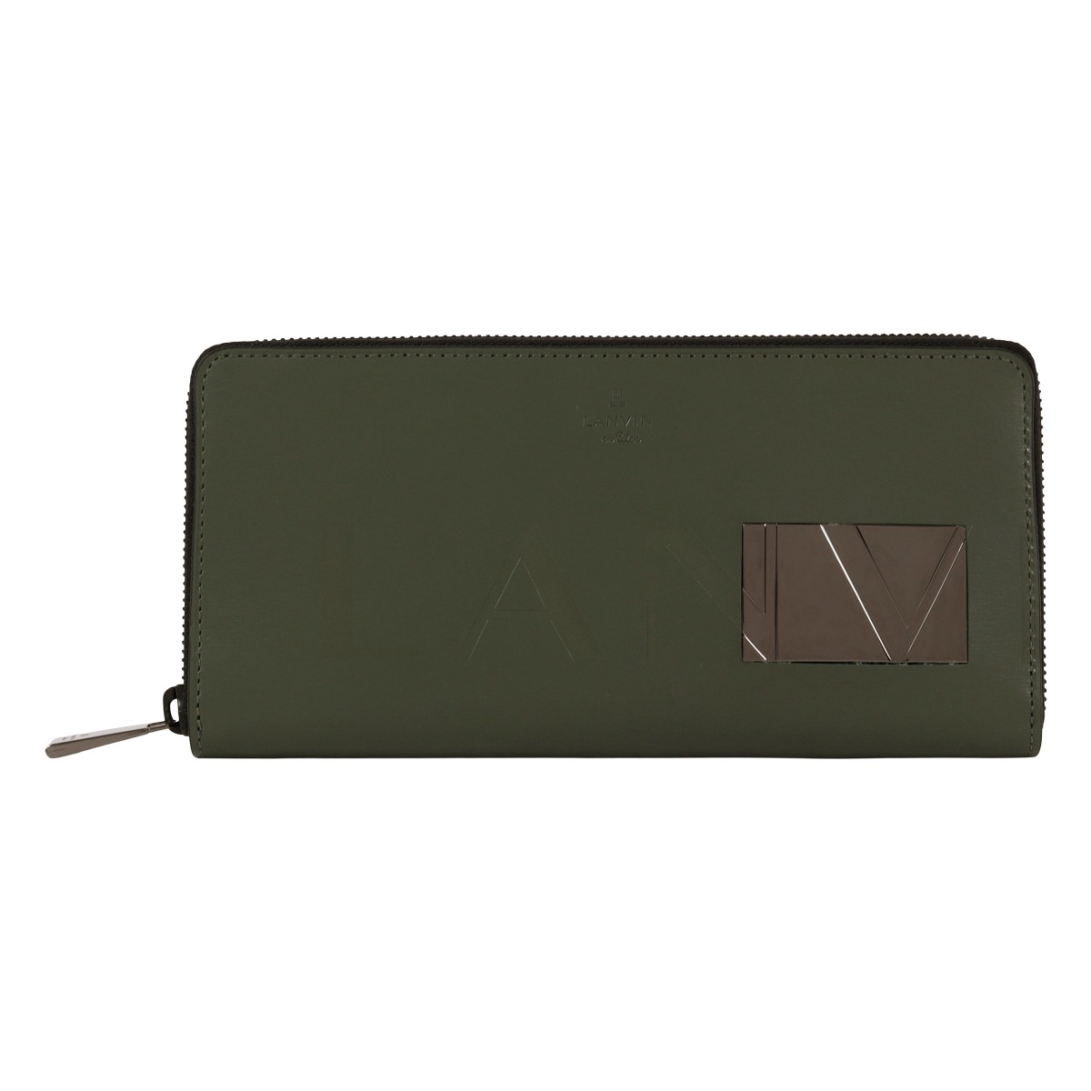 LANVIN en Bleu ランバンオンブルー 長財布 財布 ラウンドファスナー カード収納 セカンドウォレット メンズ 519606 ディアブロ 牛革 本革 レザー カーキ