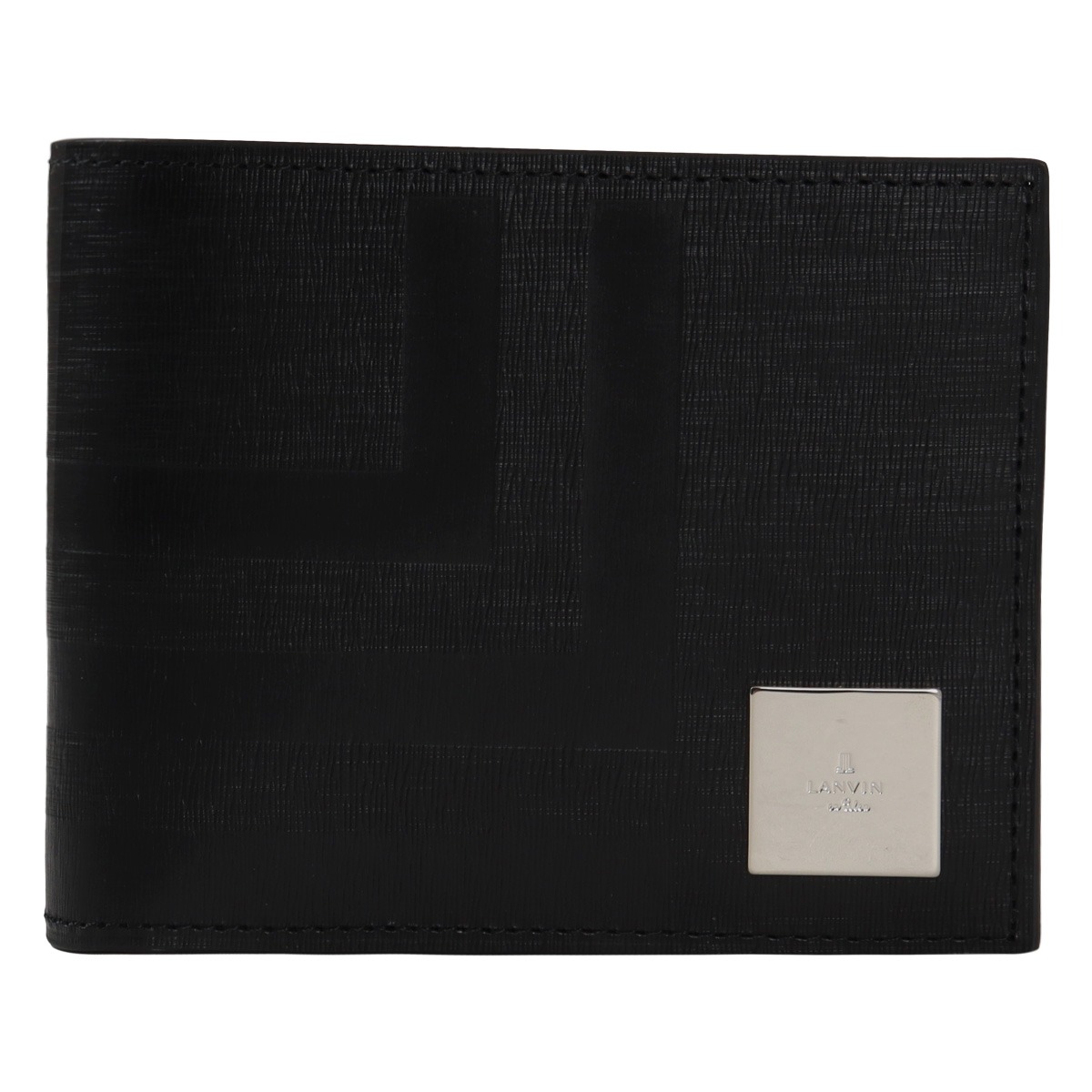 LANVIN en Bleu ランバンオンブルー 二つ折り財布 本革 メンズ 521624 フィズ レザー 牛革 ブラック