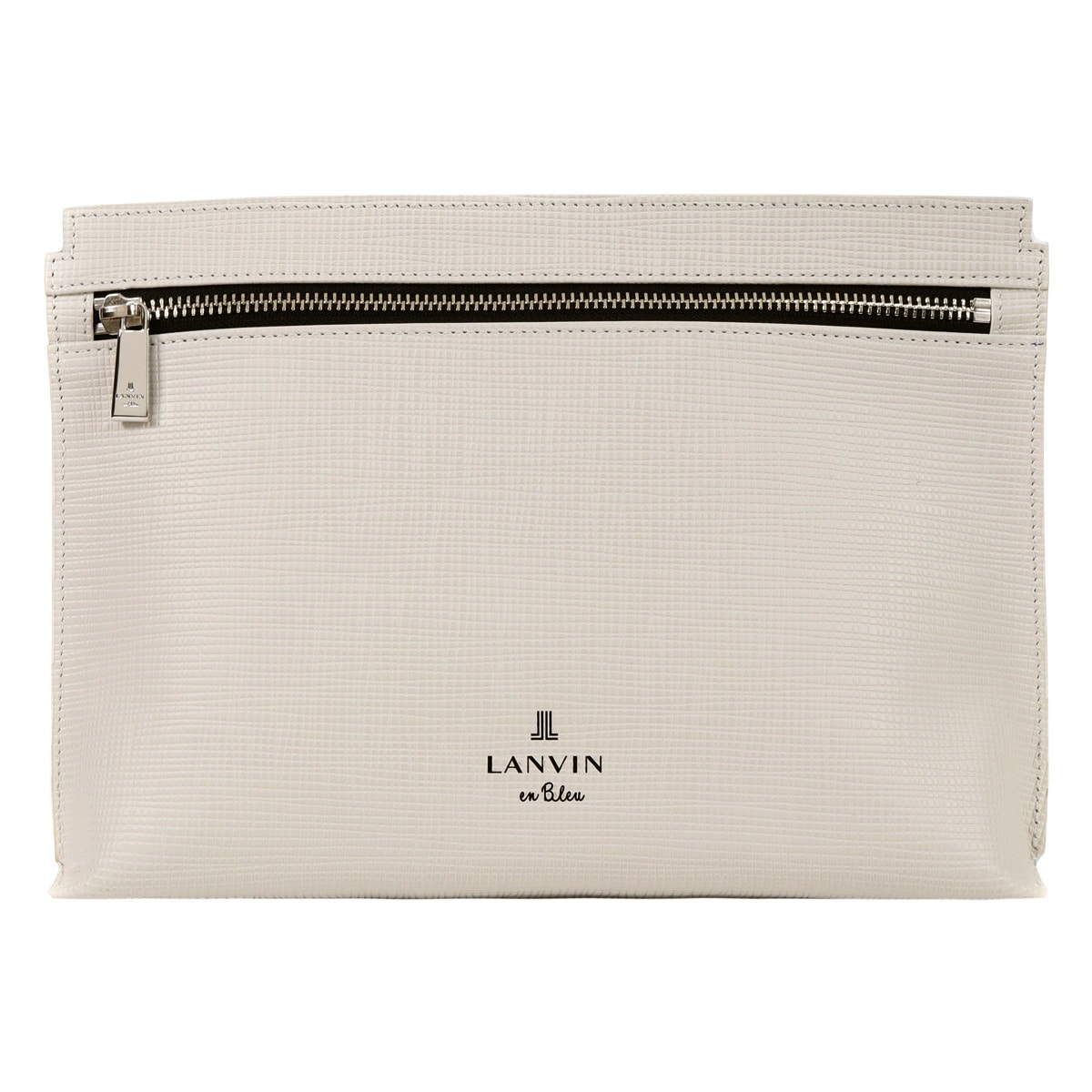 LANVIN en Bleu ランバンオンブルー クラッチバッグ ゼブダ メンズ 529211 ケース ミニバッグ 牛革 ポーチ 冠婚葬祭 フォーマル 薄型 薄い ホワイト