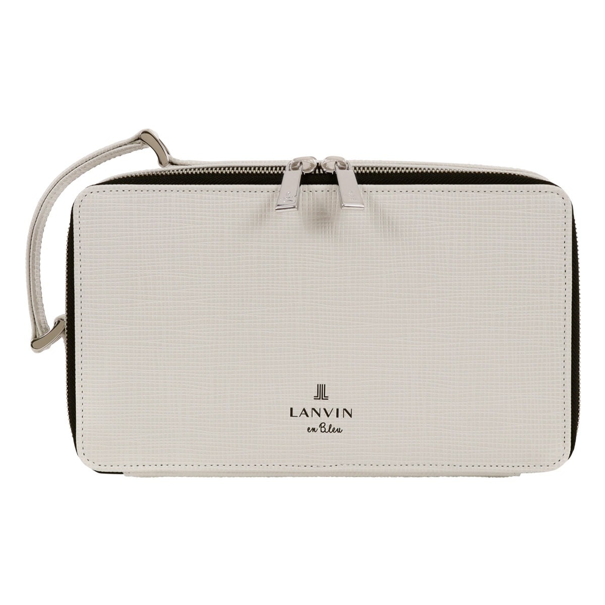 LANVIN en Bleu ランバンオンブルー クラッチバッグ ゼブダ メンズ 529212 ケース ミニバッグ 牛革 ポーチ 冠婚葬祭 フォーマル ホワイト