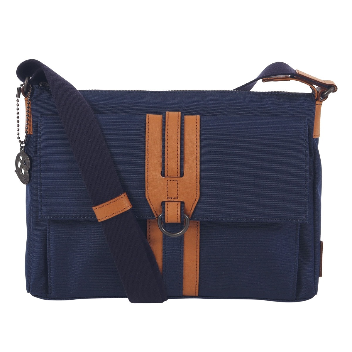 LANVIN en Bleu ランバンオンブルー ショルダーバッグ 横型 斜め掛け カジュアル メンズ 日本製 588111 ドロップ チャーム付き ネイビー