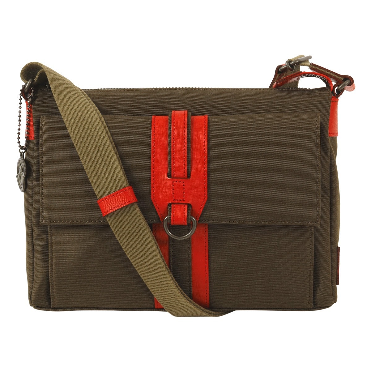 LANVIN en Bleu ランバンオンブルー ショルダーバッグ 横型 斜め掛け カジュアル メンズ 日本製 588111 ドロップ チャーム付き カーキ