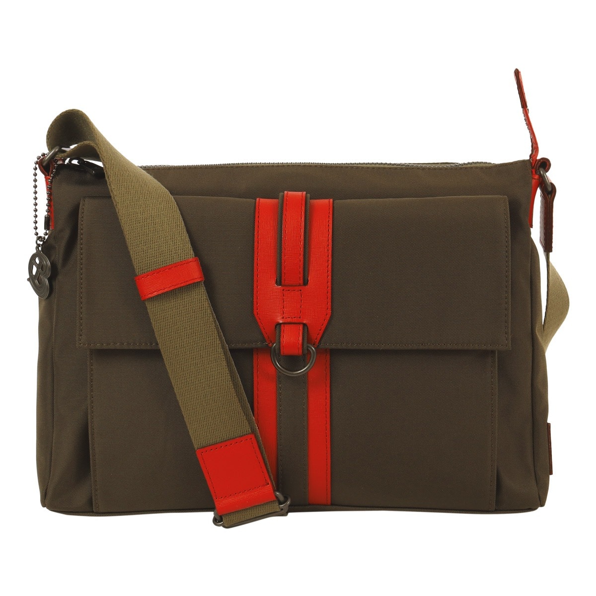 LANVIN en Bleu ランバンオンブルー ショルダーバッグ A4 横型 斜め掛け カジュアル メンズ 日本製 588112 ドロップ チャーム付き カーキ