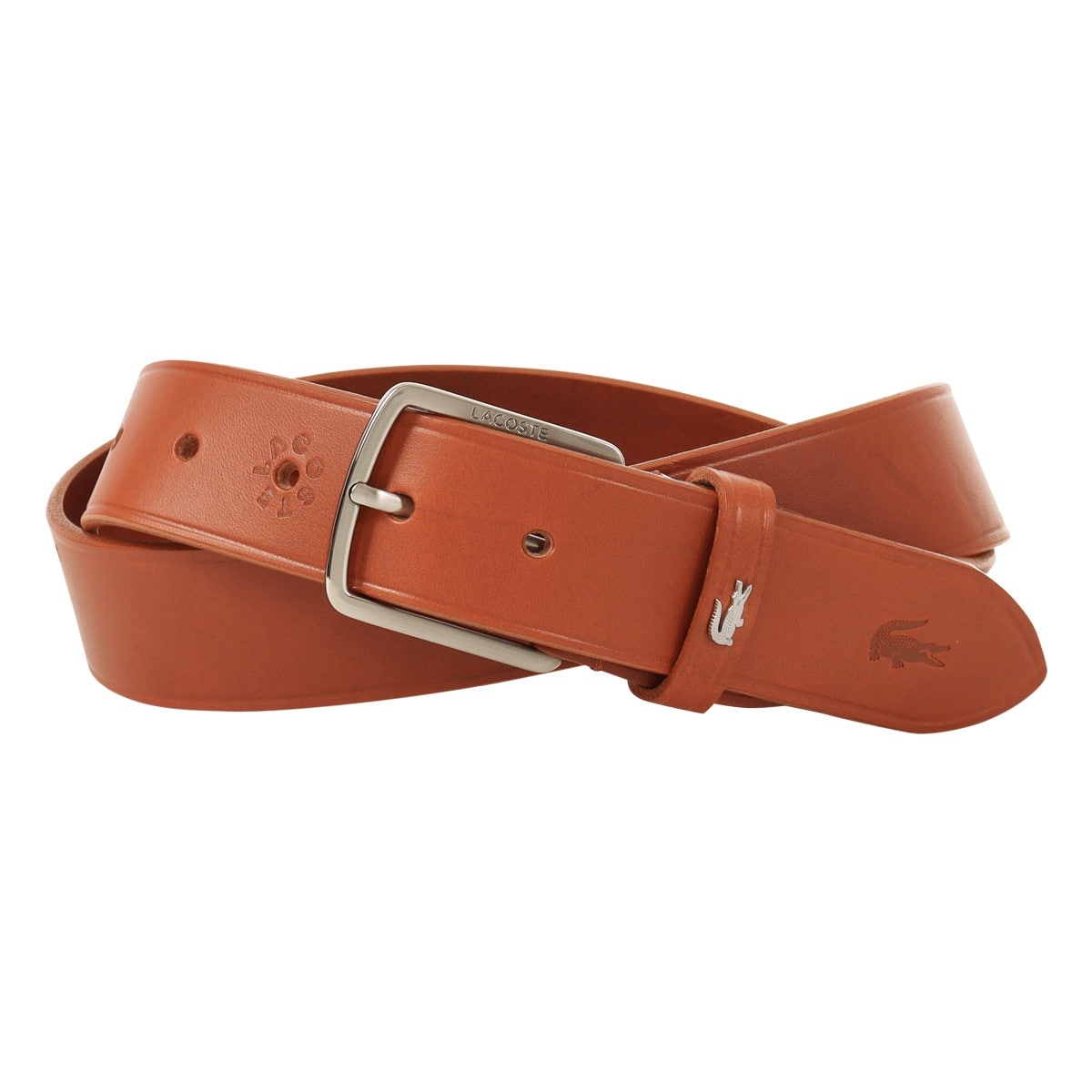 LACOSTE ラコステ ベルト 本革 メンズ LB65610 牛革 レザー 日本製 ビジネス フォーマル ブラウン