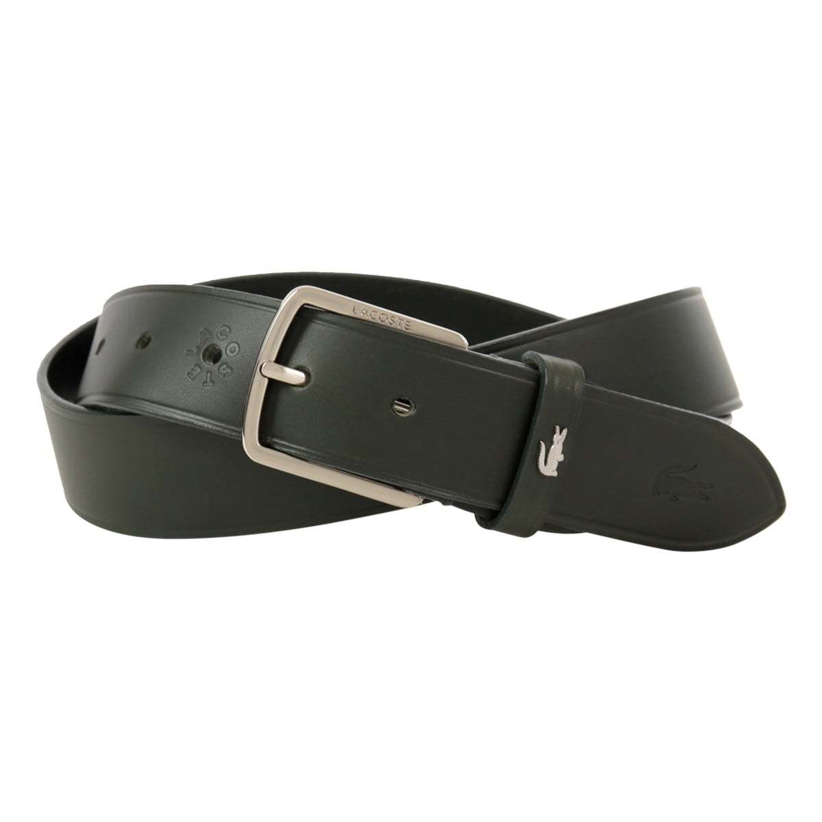 LACOSTE ラコステ ベルト 本革 メンズ LB65610 牛革 レザー 日本製 ビジネス フォーマル グリーン