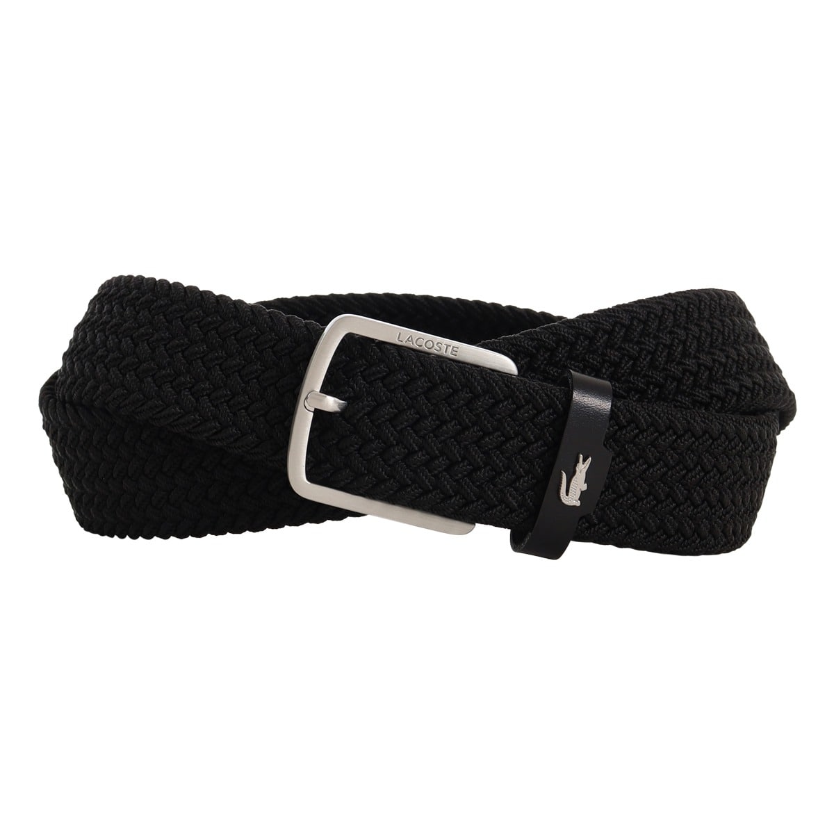 LACOSTE ラコステ ベルト 日本製 メンズ メッシュベルト ピンタイプ LB66880 カジュアル ビジネス ブラック