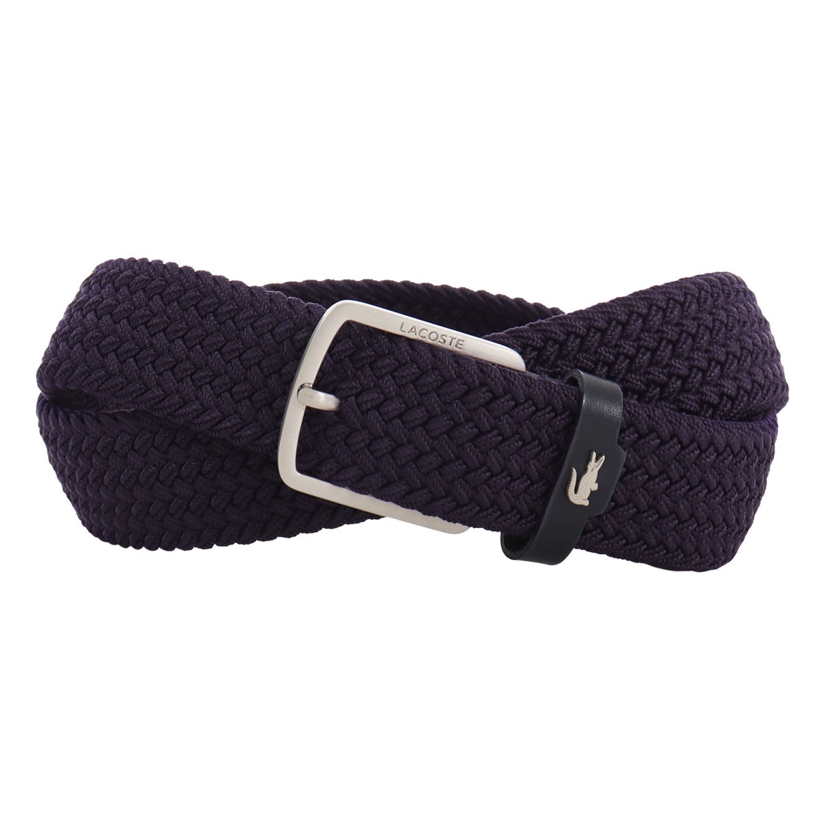 LACOSTE ラコステ ベルト 日本製 メンズ メッシュベルト ピンタイプ LB66880 カジュアル ビジネス ネイビー