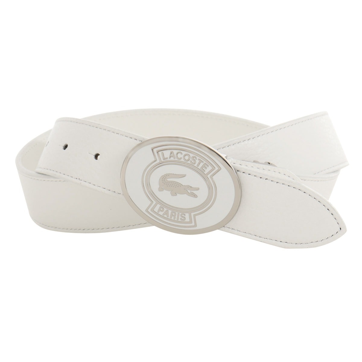 LACOSTE ラコステ ベルト 本革 メンズ LB66911 牛革 レザー 日本製 カジュアル ビジネス ホワイト