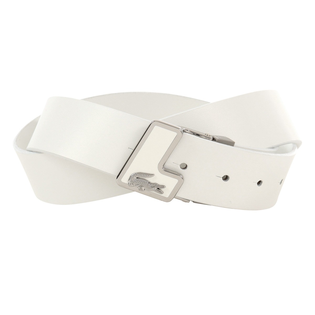 LACOSTE ラコステ ベルト 本革 メンズ LB67211 牛革 レザー 日本製 カジュアル ビジネス ホワイト
