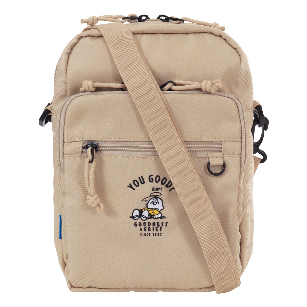 MEI OCEAN メイオーシャン スヌーピー ショルダーバッグ メンズ レディース 62106 PEANUTS ピーナッツ 75周年 ショルダーバッグ 軽量 ベージュ