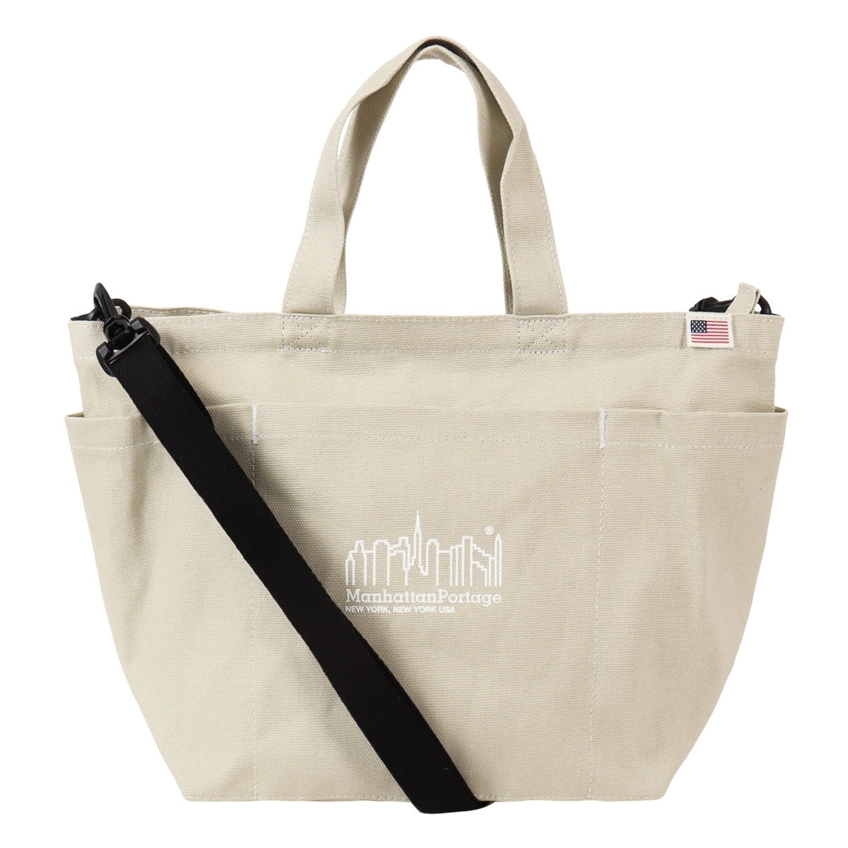 Manhattan Portage マンハッタンポーテージ 撥水 B5 2WAY トートバッグ ショルダーバッグ MP1360CNVS キャンバス オートミール