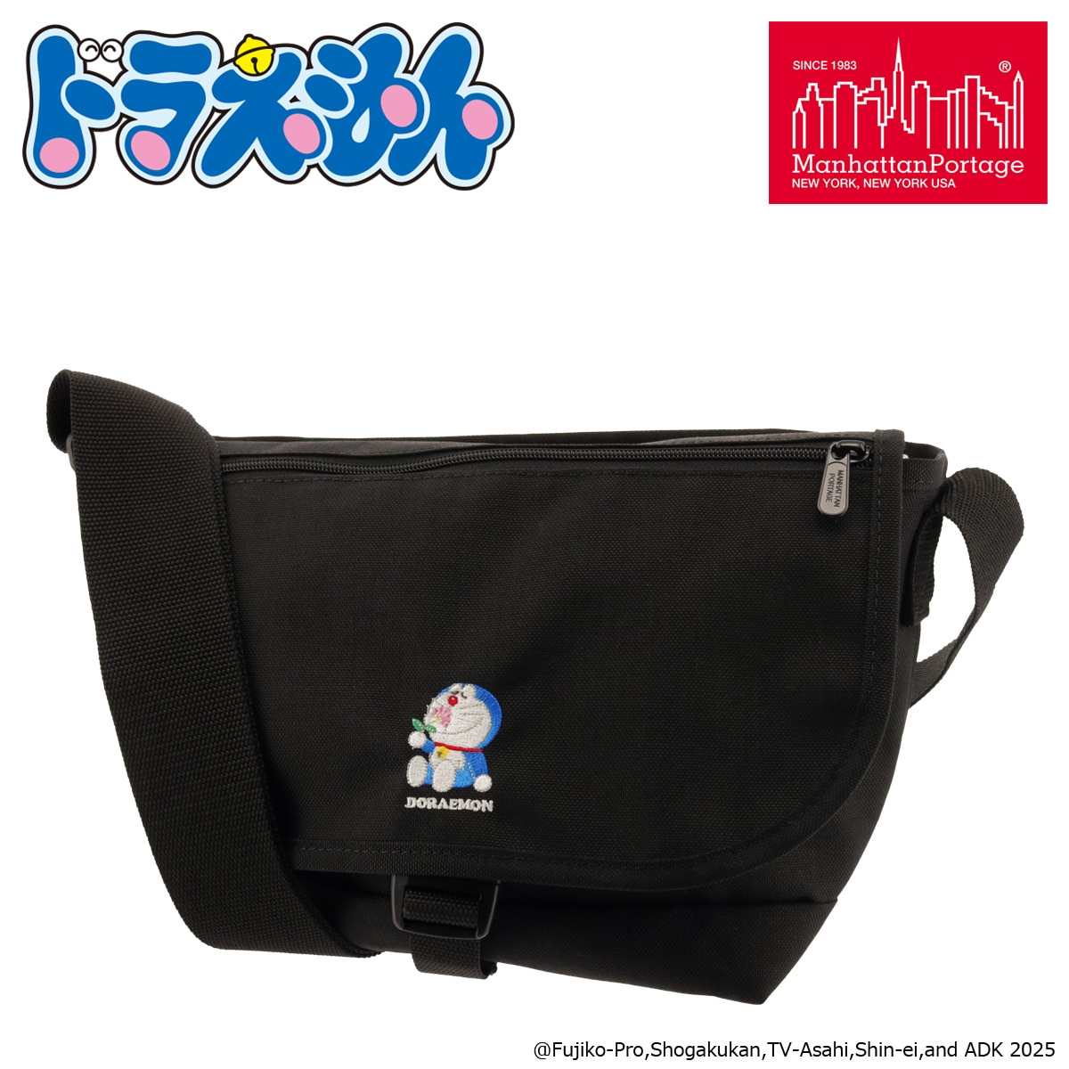 Manhattan Portage マンハッタンポーテージ ドラえもん ショルダーバッグ メッセンジャーバッグ 斜め掛け 肩掛け 横型 MP1605JRFZPDORA25 お出掛け 旅行 ブラック ブラック -