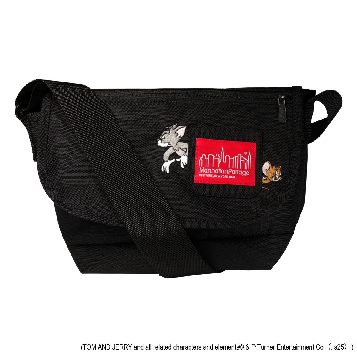 Manhattan Portage マンハッタンポーテージ ショルダーバッグ /TOM and JERRY/ トムとジェリー/ タフィー TUFFY 横型 斜め掛け お出掛け /トム アンド ジェリー/ アニメ ネコ 猫 ブラック