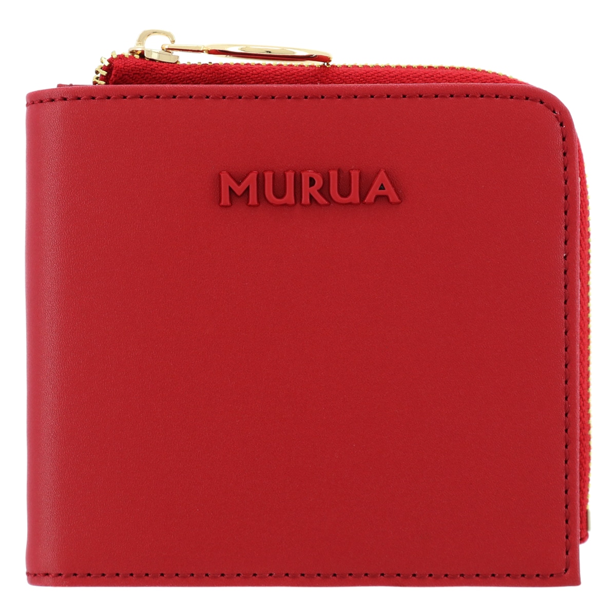 MURUA ムルーア 二つ折り財布 ミニ財布 コンパクト 別注モデル レディース シンプル MR-W903 当社限定 レッド