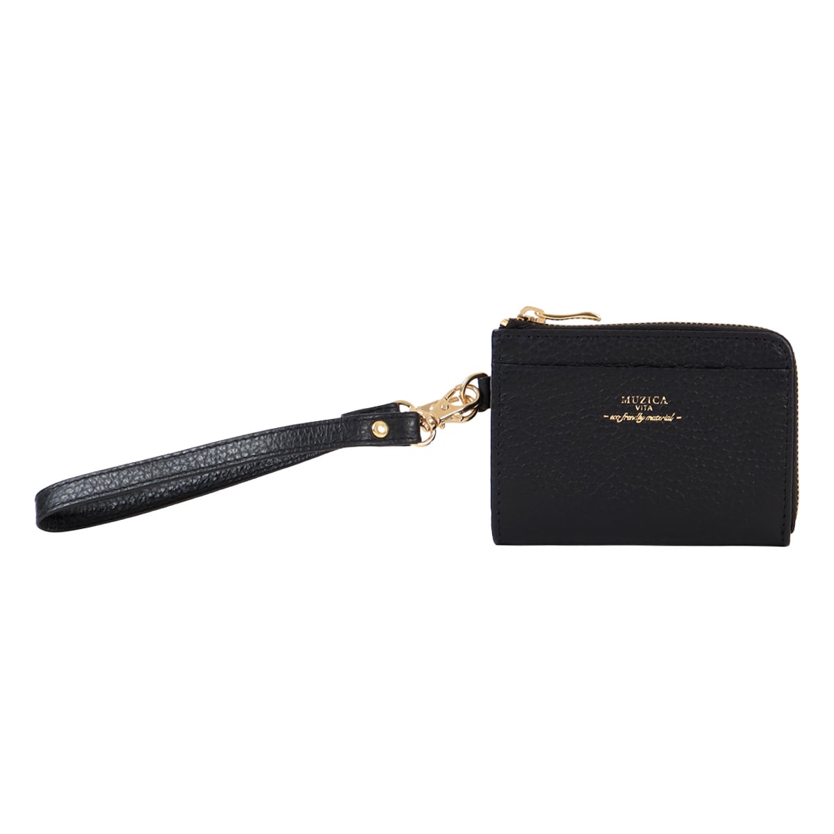 MUZICA VITA ムジカ・ヴィータ 定期入れ パスケース ミニ財布 muzi-m1015 BLACK イタリアンレザー レディース