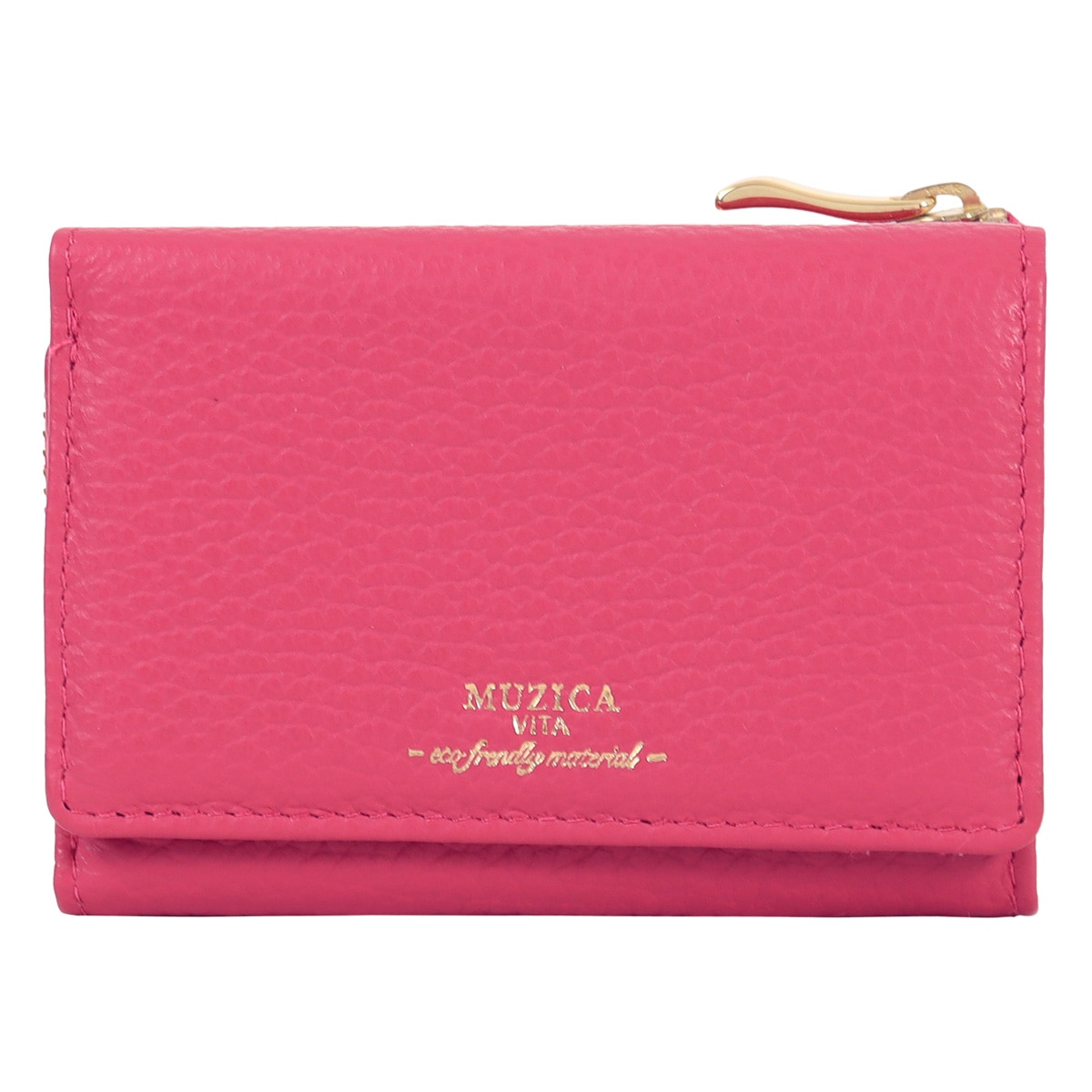 MUZICA VITA ムジカ・ヴィータ 三つ折り財布 muzi-m1017 CHERRY イタリアンレザー レディース