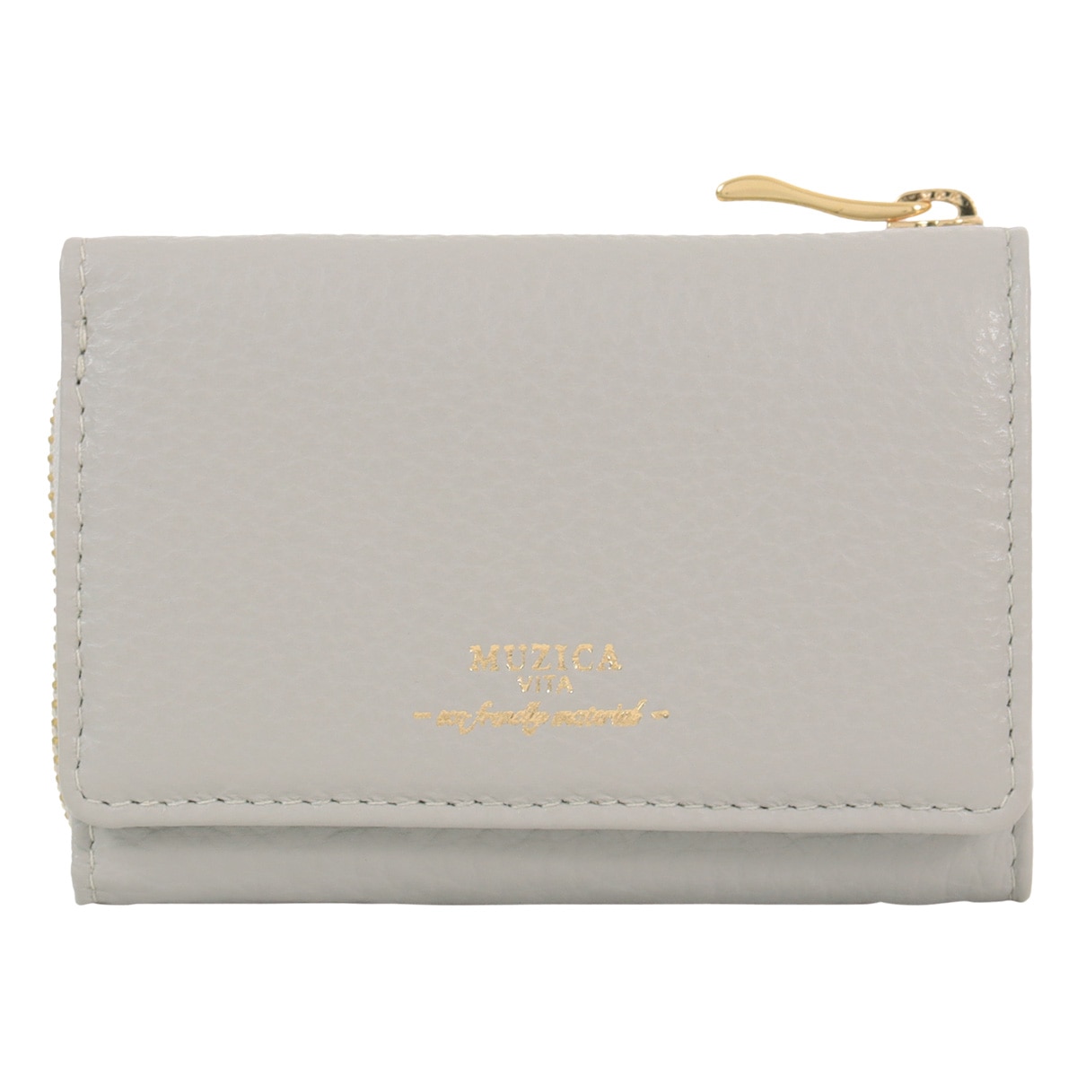 MUZICA VITA ムジカ・ヴィータ 三つ折り財布 muzi-m1017 ICEGRAY イタリアンレザー レディース