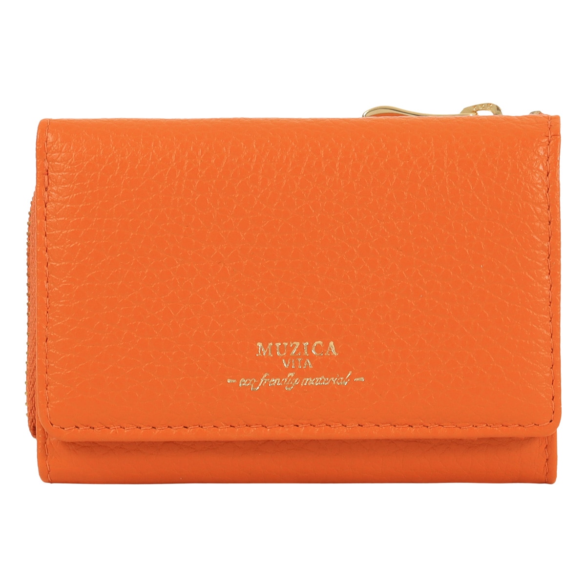 MUZICA VITA ムジカ・ヴィータ 三つ折り財布 muzi-m1017 ORANGE イタリアンレザー レディース