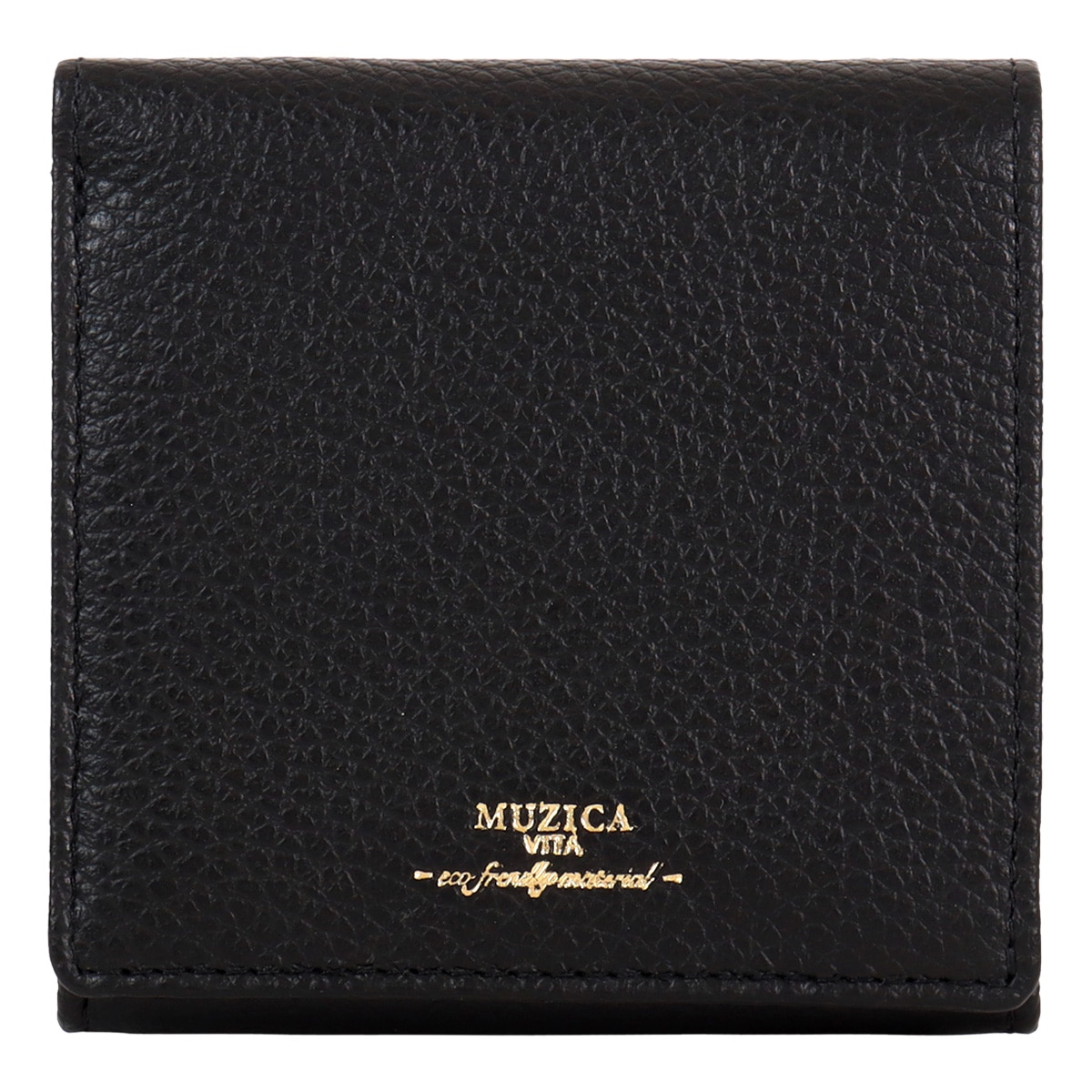 MUZICA VITA ムジカ・ヴィータ 二つ折り財布 muzi-m1018 BLACK イタリアンレザー レディース